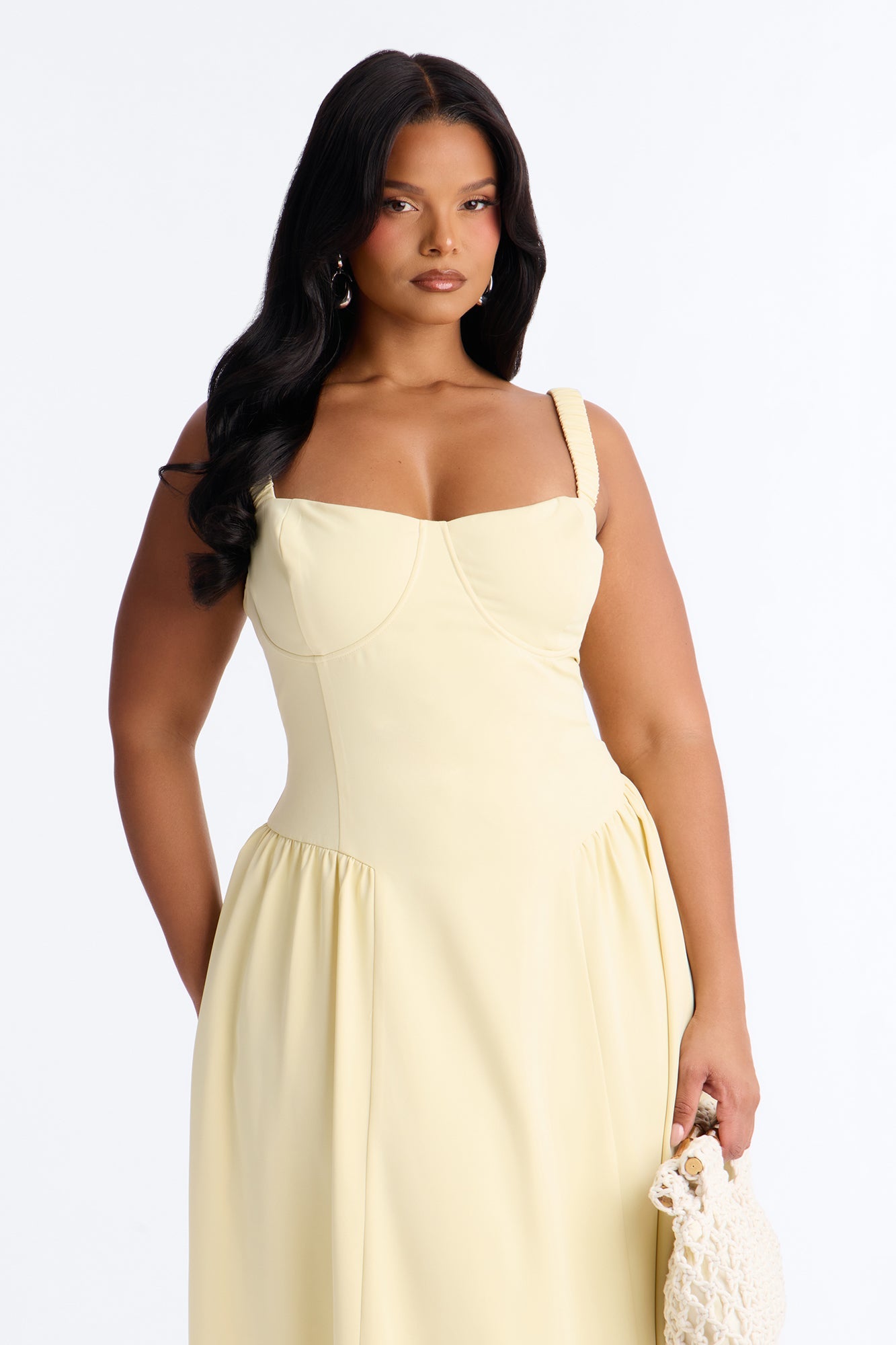 Sheri Crepe Midi Dress - Yellow