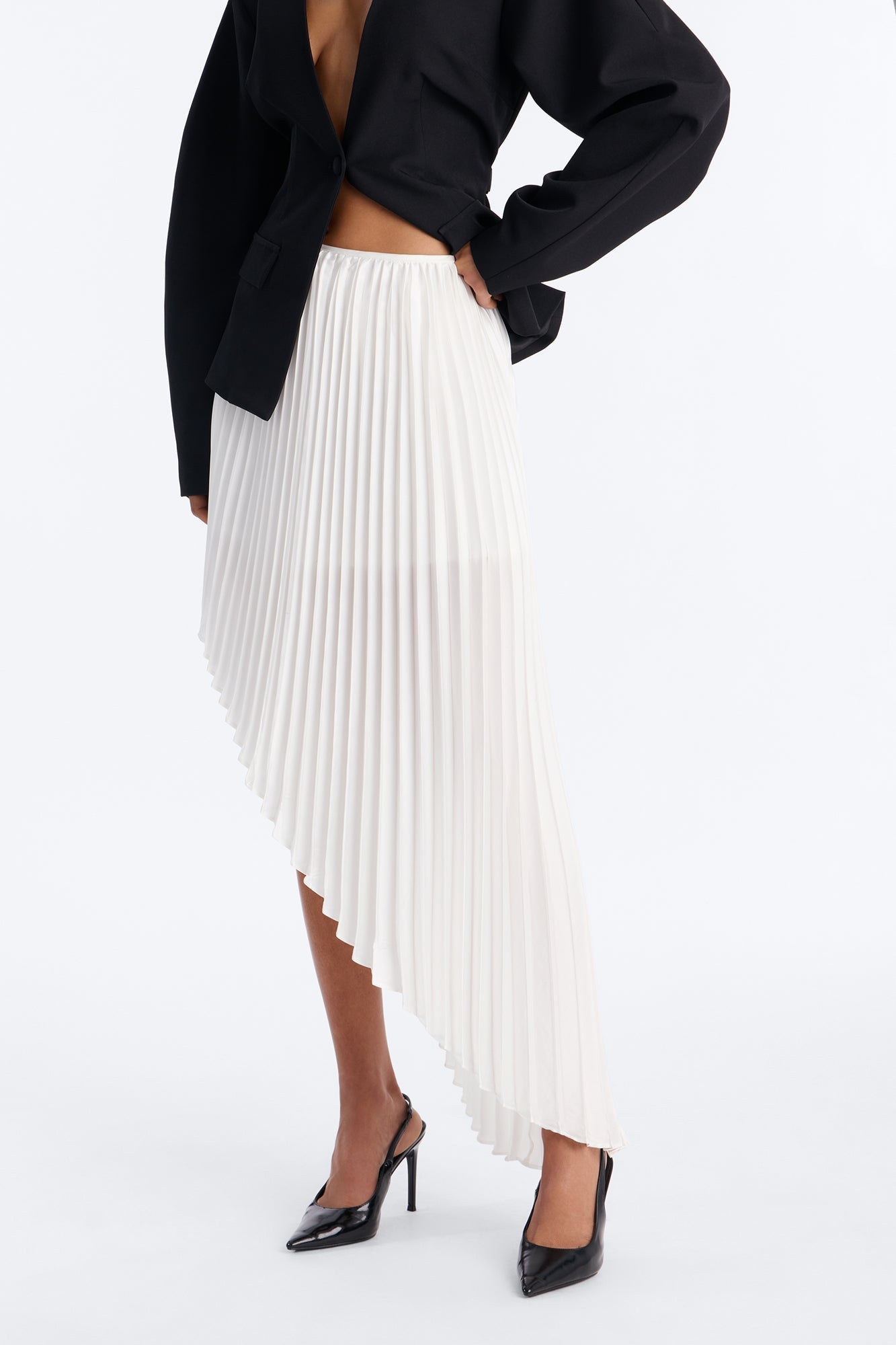 Zosia Plisse High Rise Maxi Skirt - Ivory