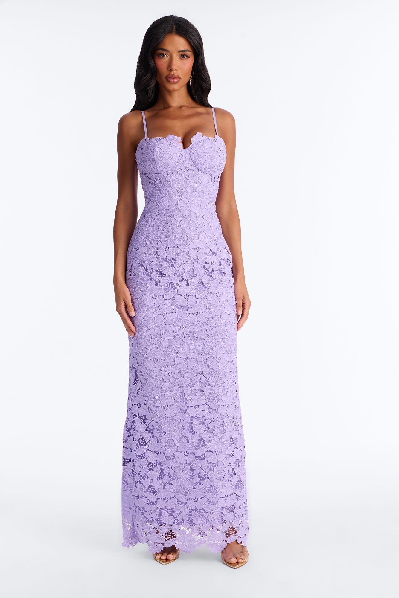 Leila Lace Maxi Dress - Lavender