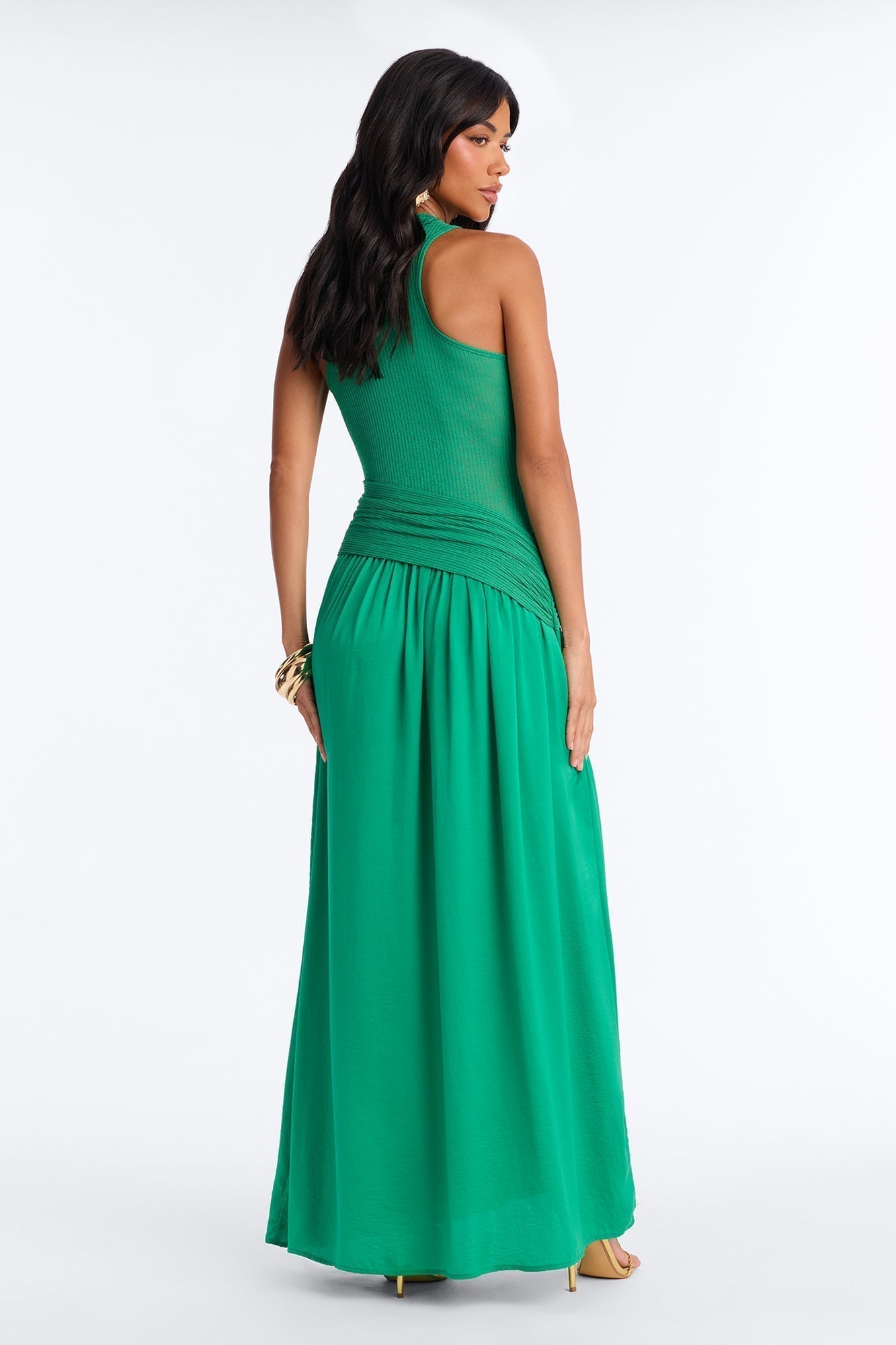 Soho Sleeveless Ribbed Maxi Dress - Kelly Green
