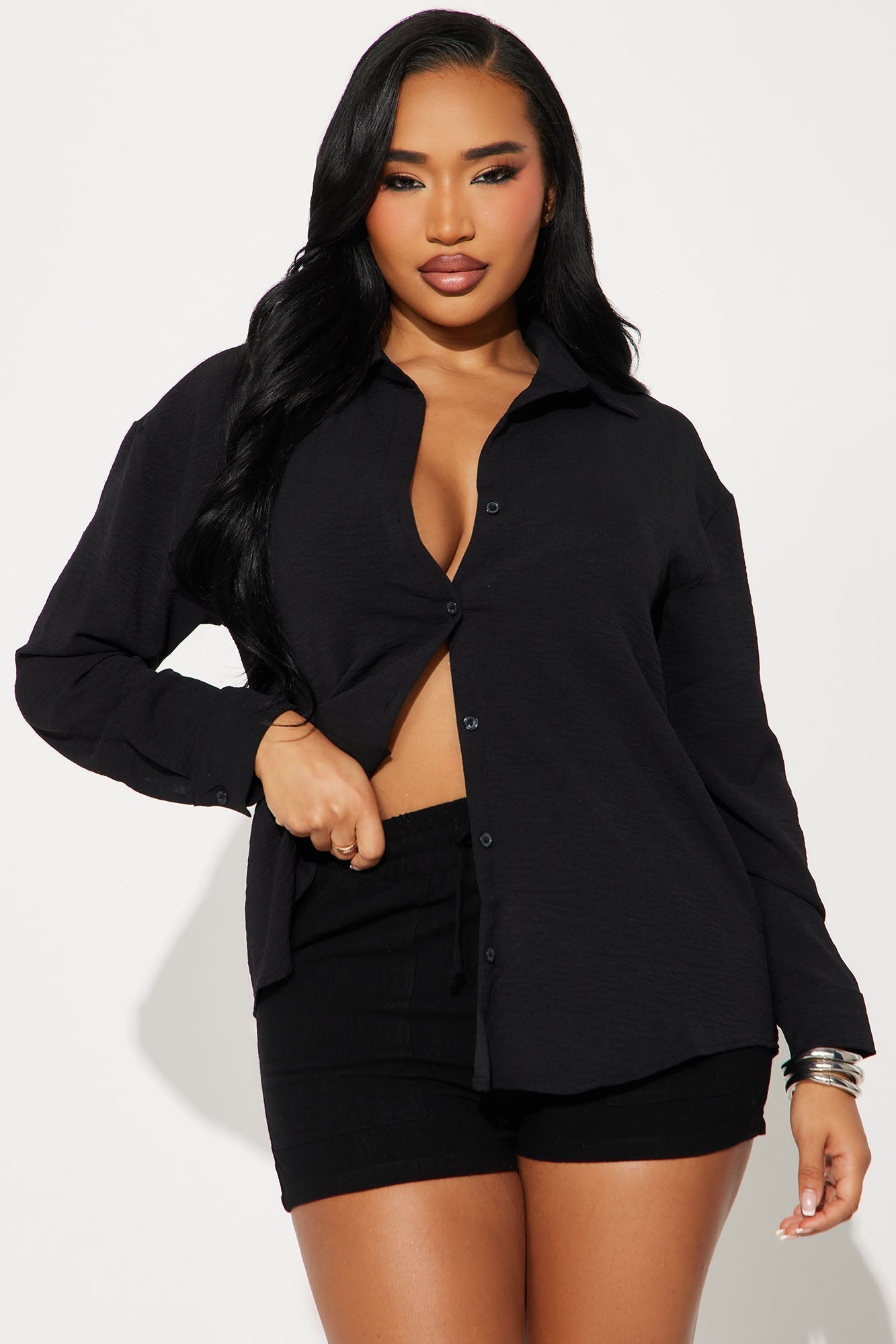 Hazel Button Up Shirt - Black