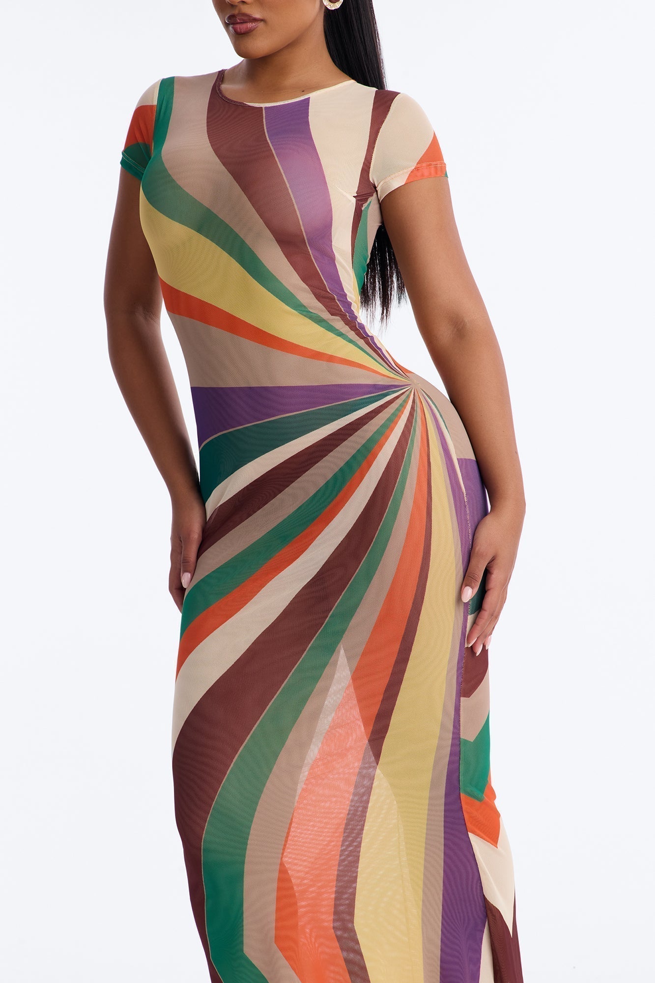 Poolside Babe Mesh Maxi Dress - MultiColor