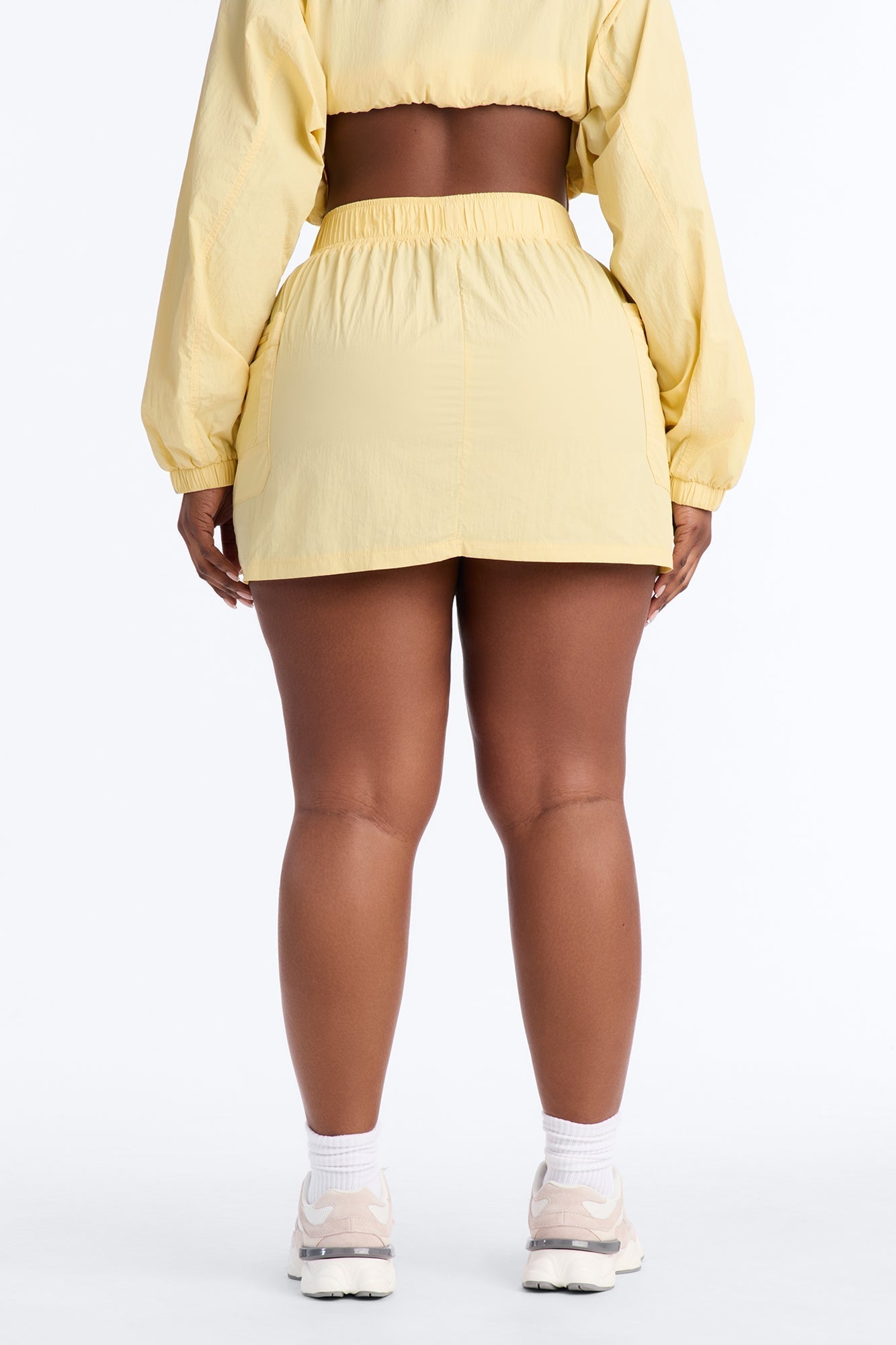 Stay Cool Windbreaker Mini Skirt - Butter Yellow
