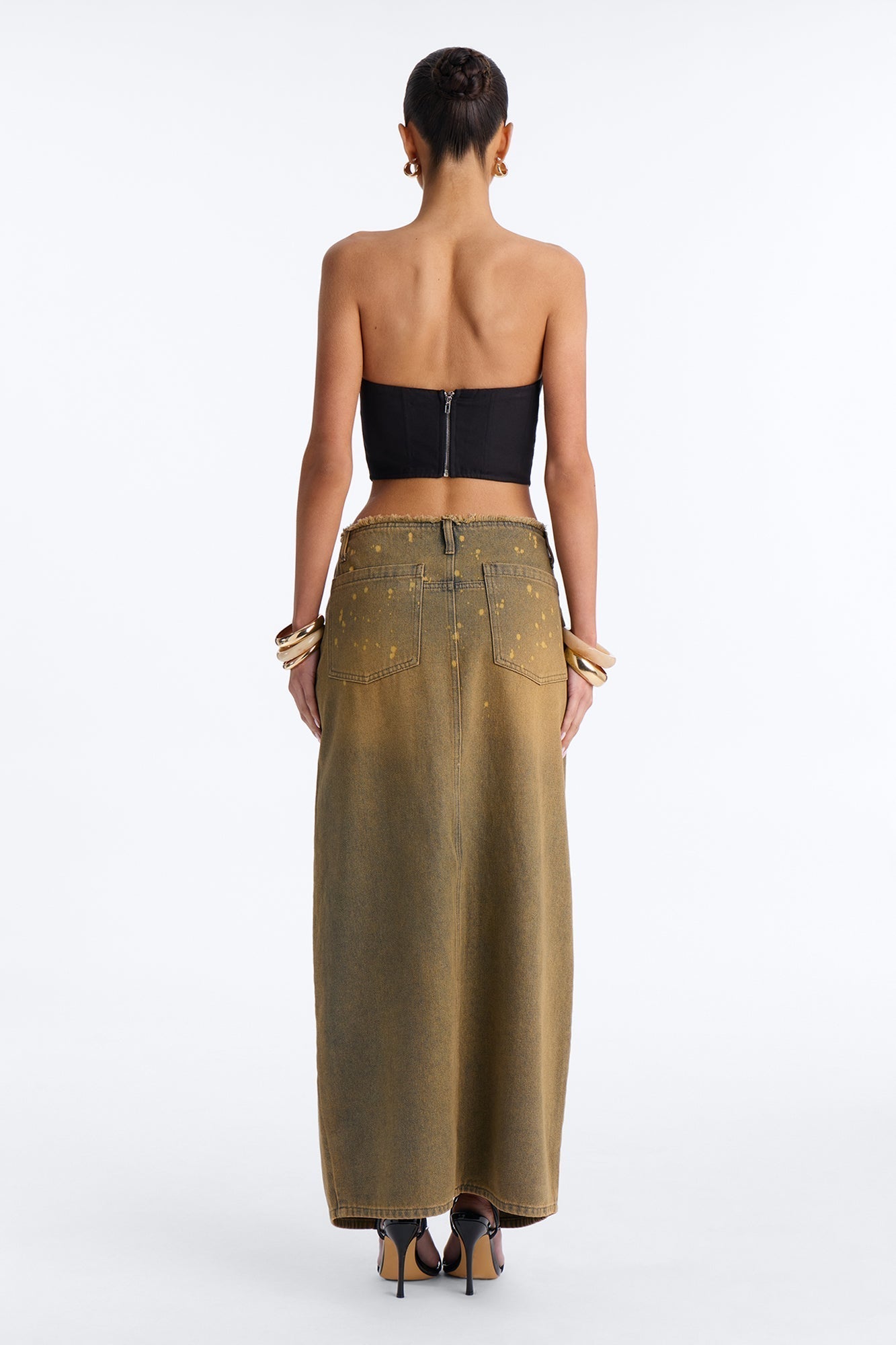 The Baddest Around Vintage Wash Denim Maxi Skirt - Vintage Wash