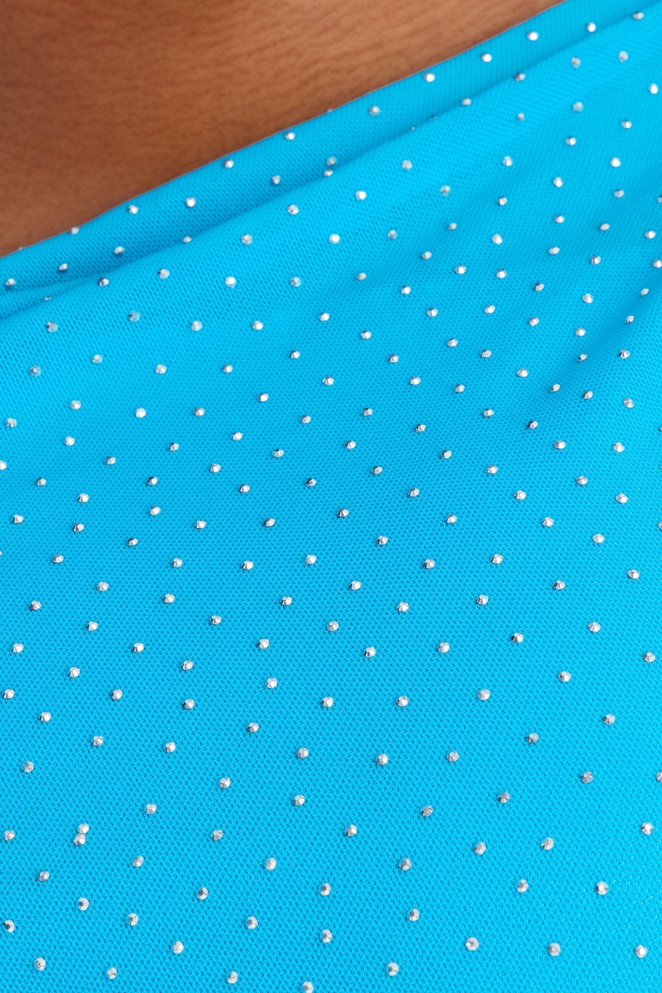 Kinley Embellished Mesh Mini Dress - Aqua