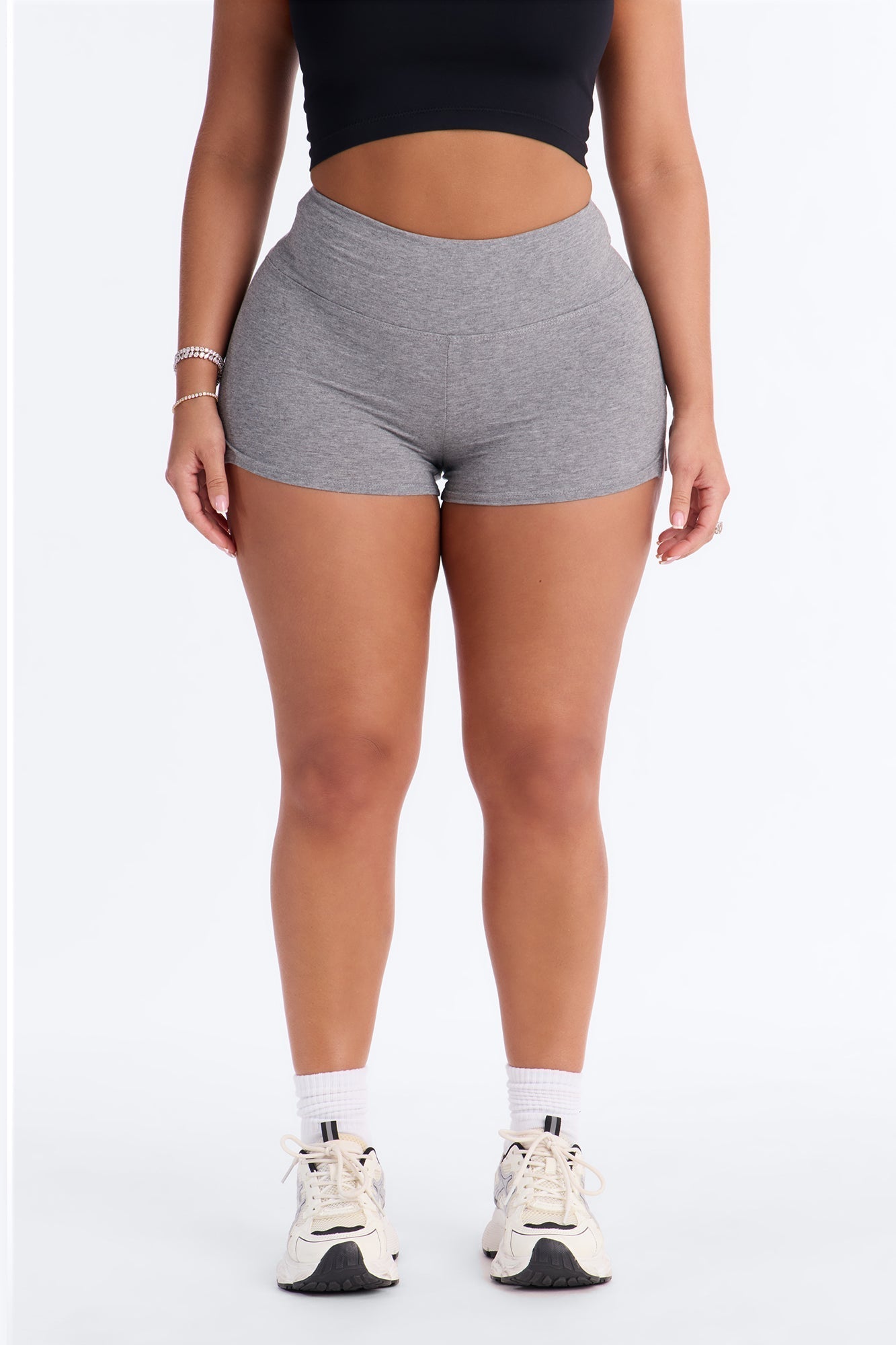 Kieran Split Side Seam Biker Short - Grey
