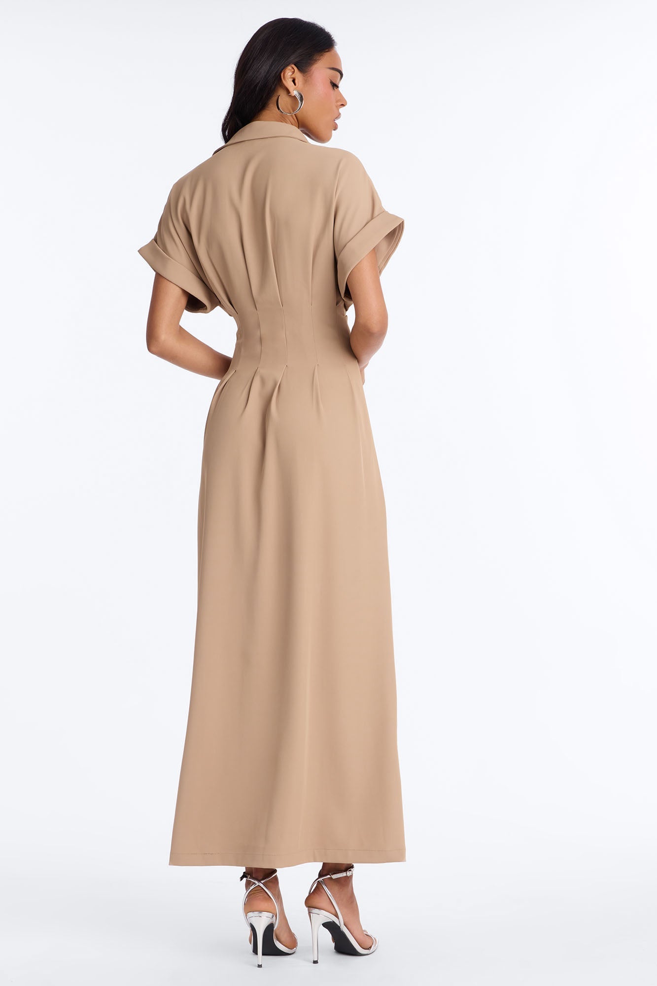 Bridgit Belted Maxi Dress - Taupe