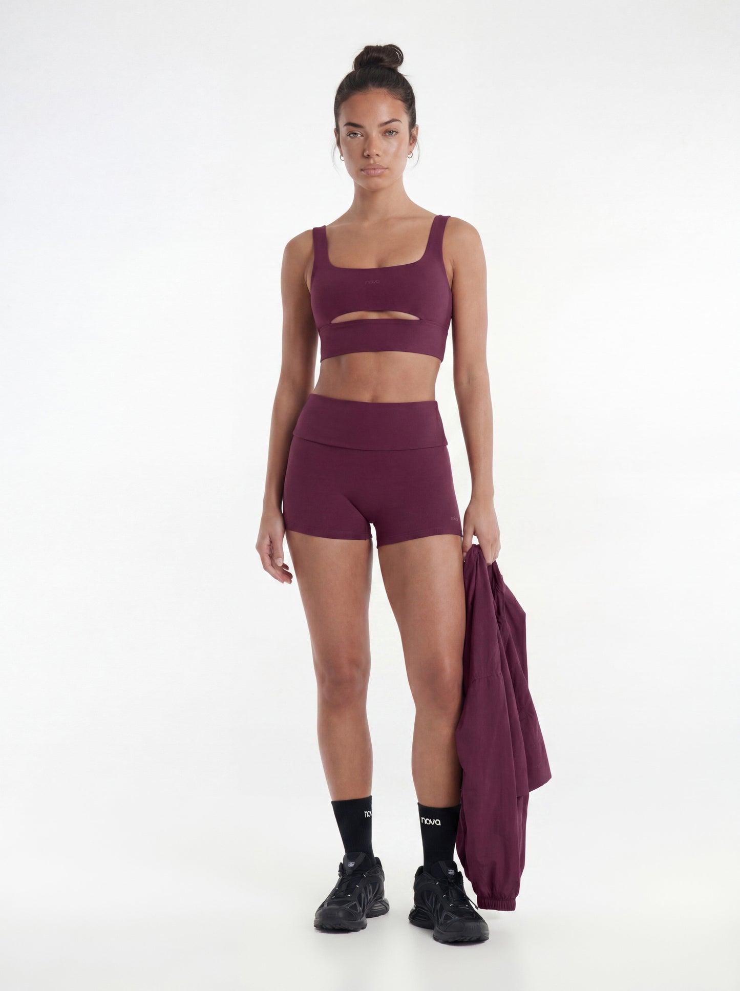 ButterSoft™ 3″ Foldover Biker Short - Merlot