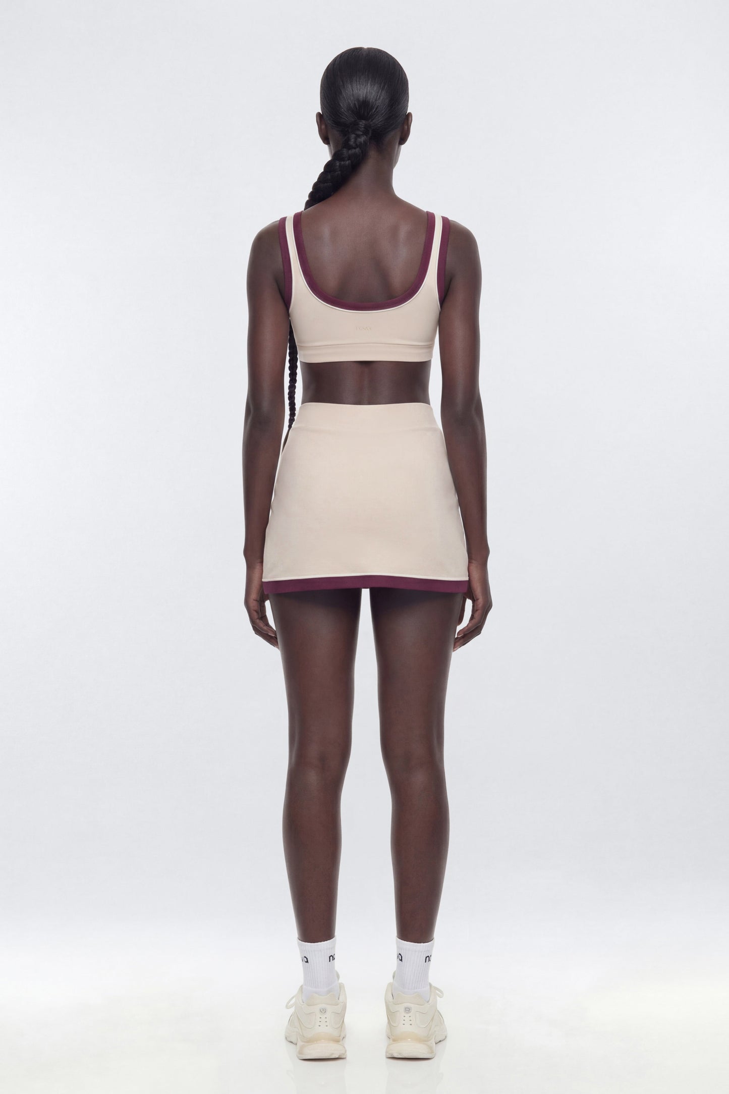 ButterSoft™ Contrast Trim Sports Skort - Oat Milk