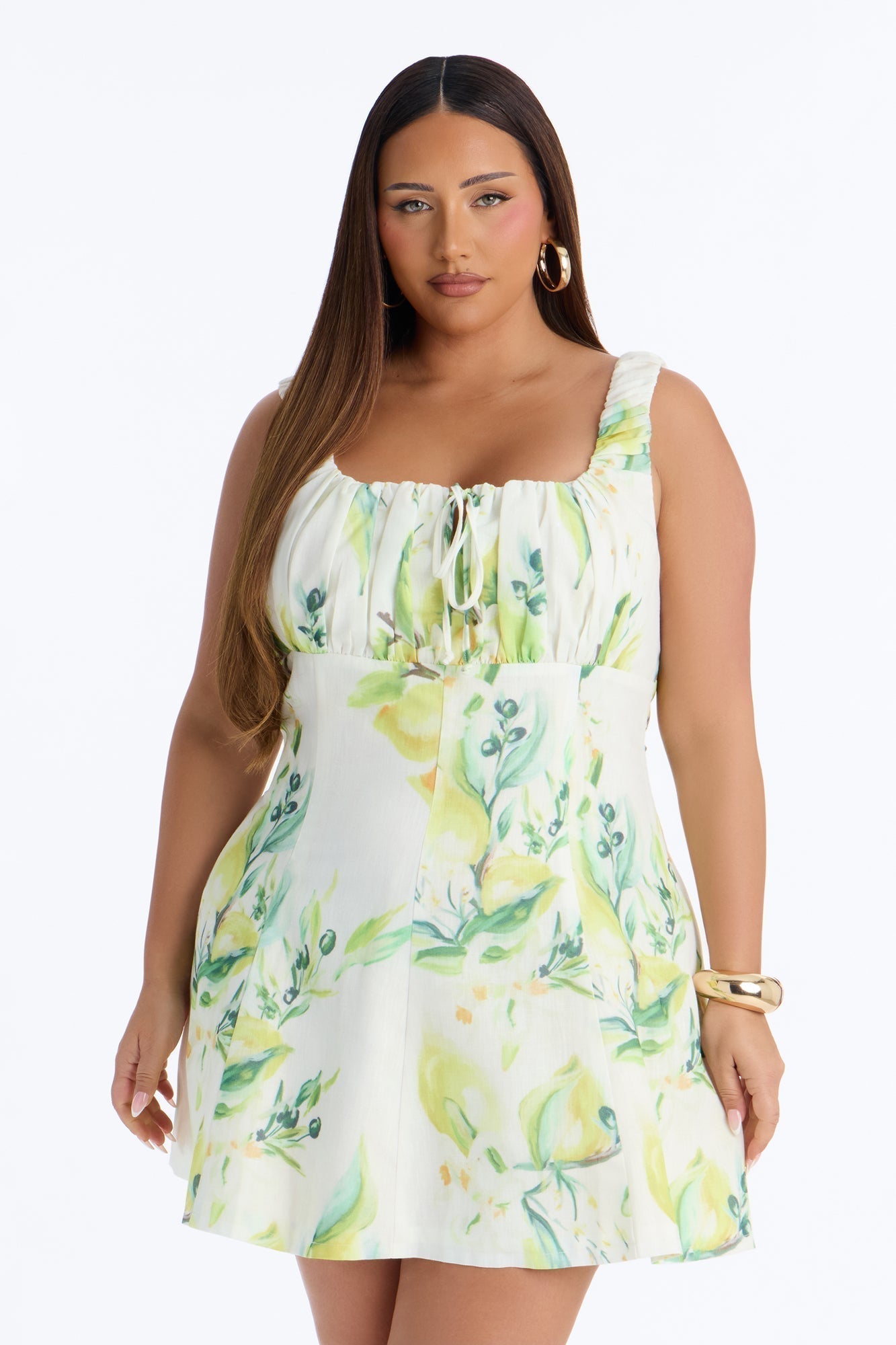 Layla Floral Sleeveless Mini Dress - Yellow/combo