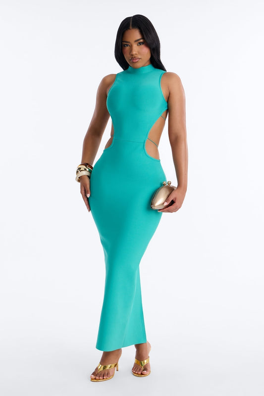 Madison Strappy Bandage Maxi Dress - Turquoise
