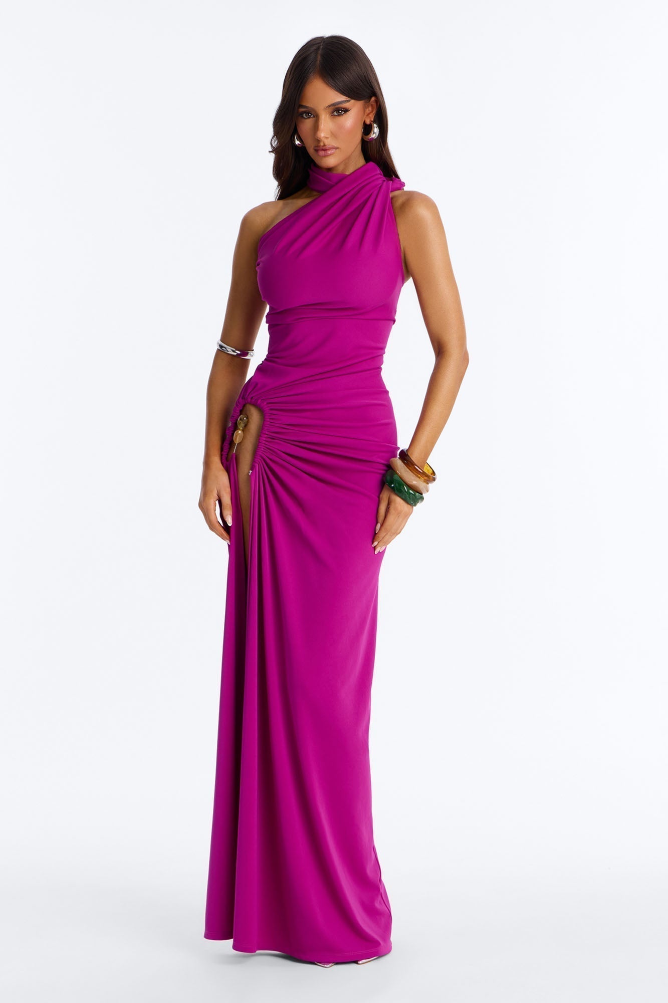 Jasmyn High Slit Maxi Dress - Magenta