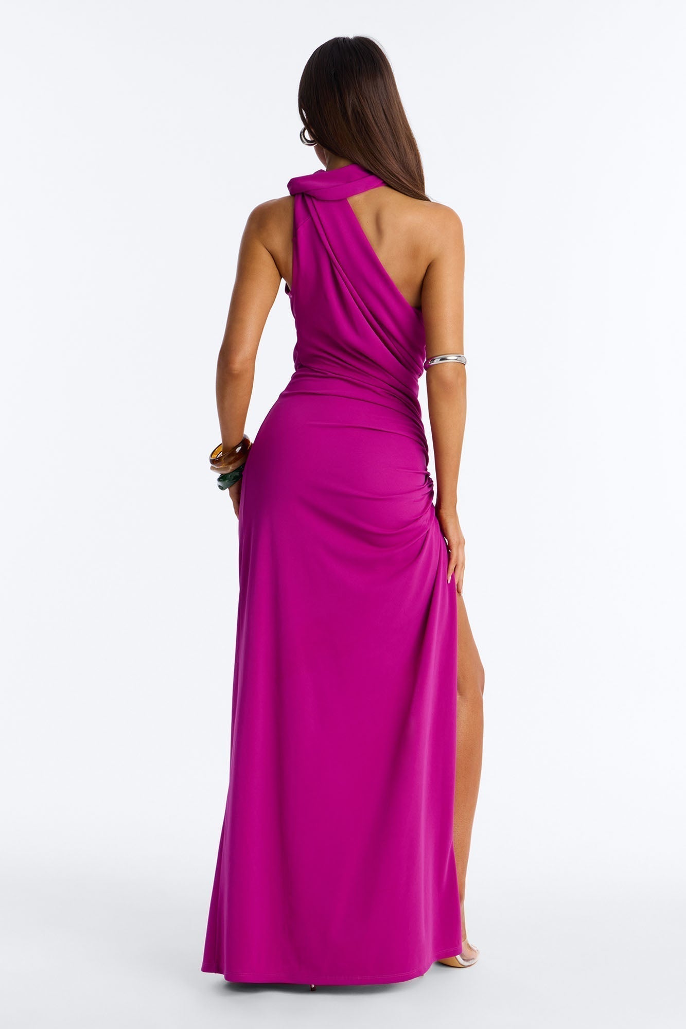 Jasmyn High Slit Maxi Dress - Magenta