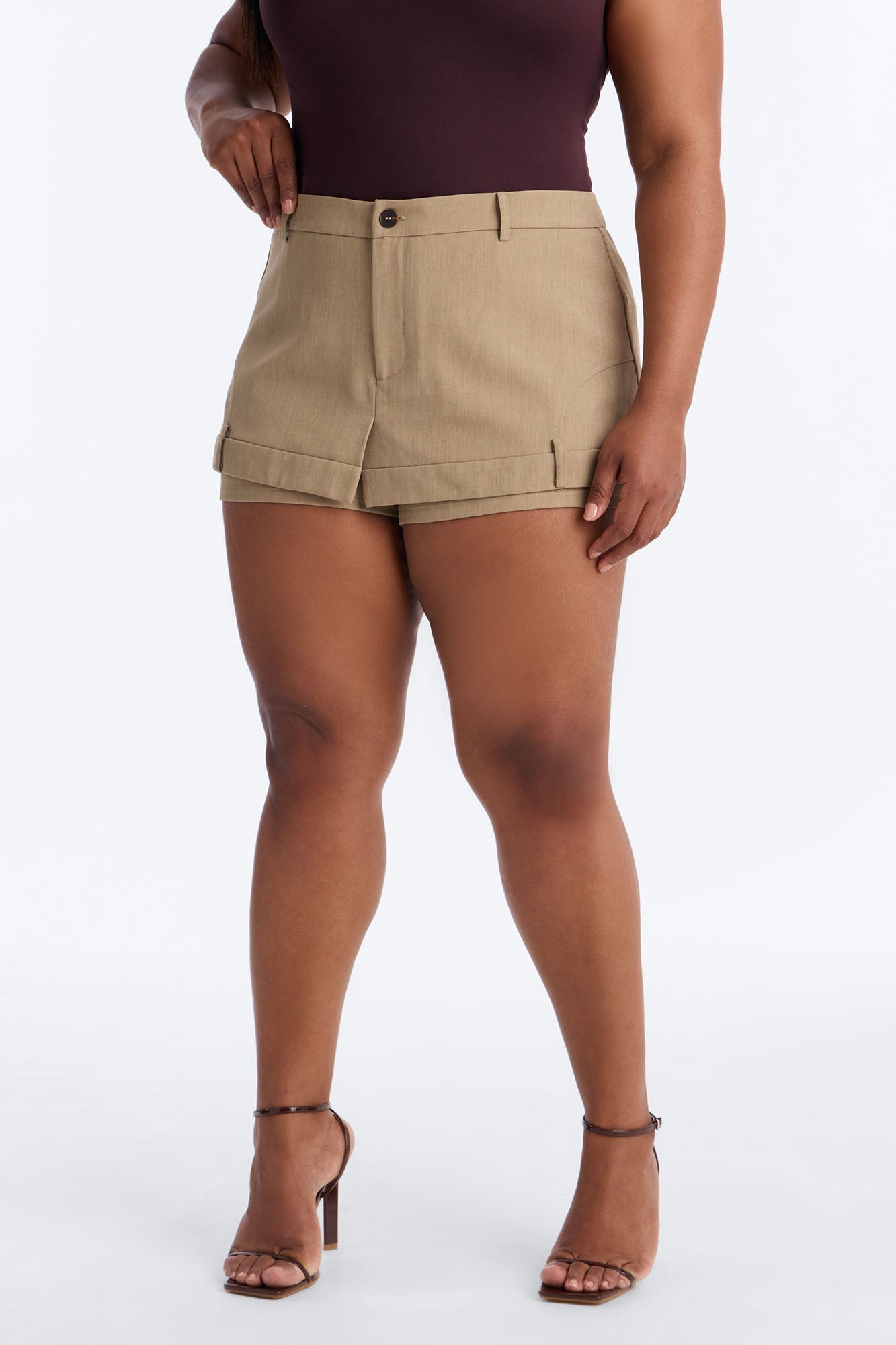 Take Notes Crepe Peekaboo Skort - Khaki