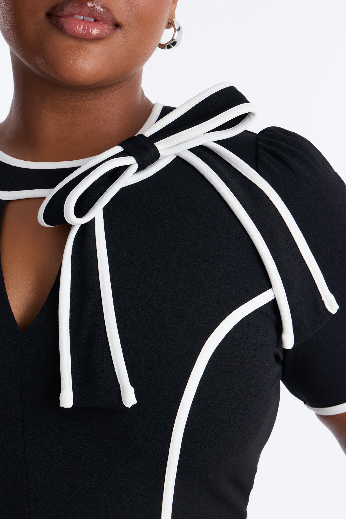 First Class Only Midi Dress - Black/White