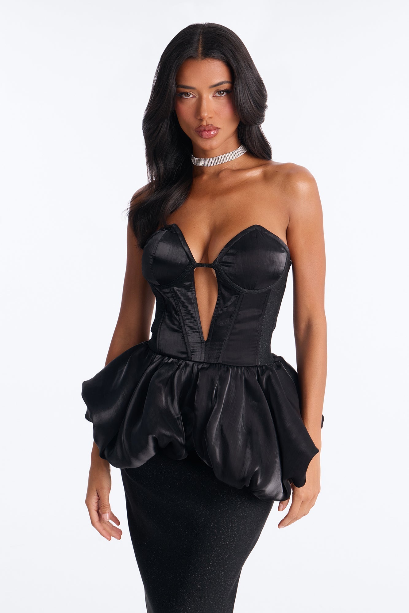 Camera Ready Bubble Bandage Gown - Black