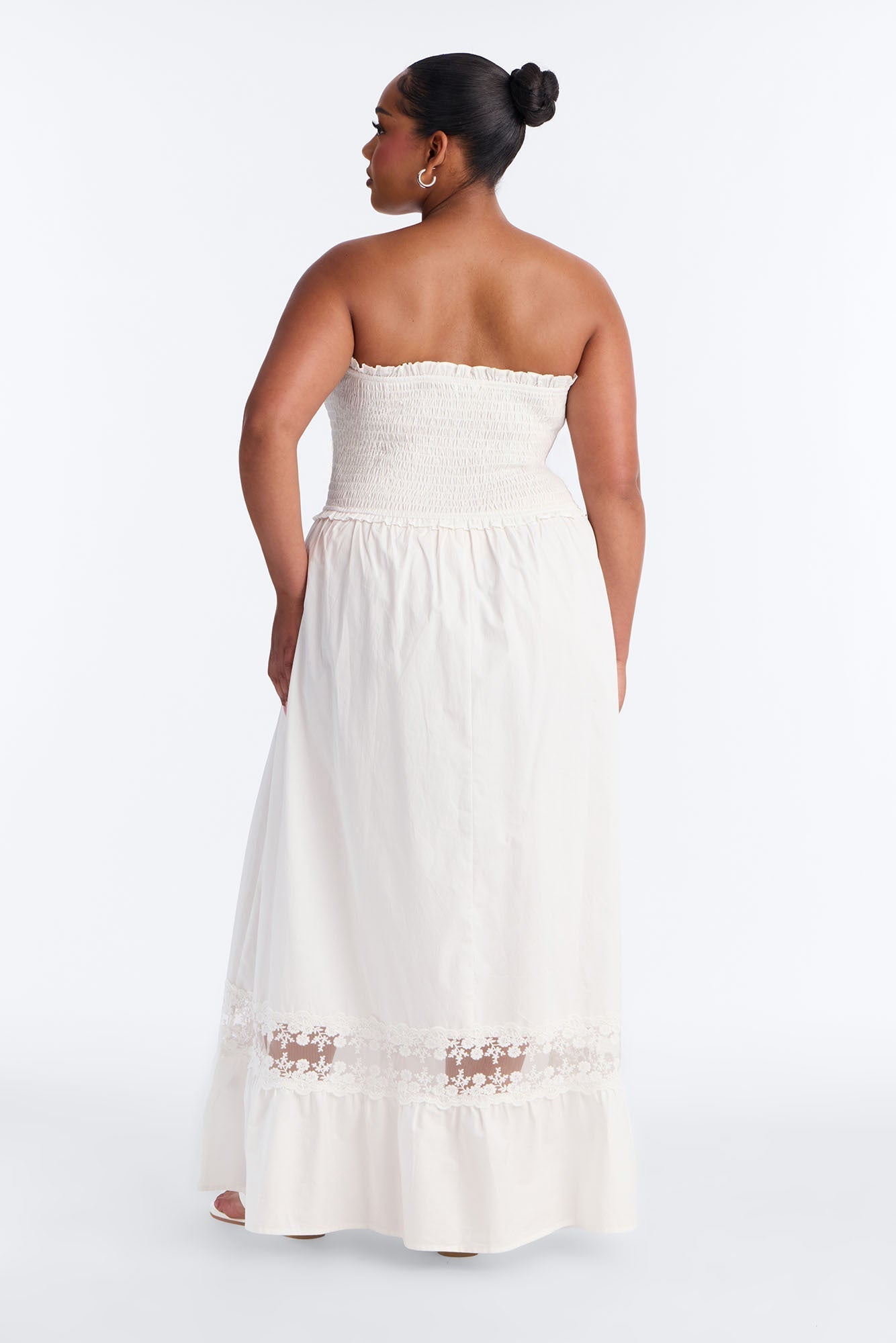 Keira Strapless Maxi Dress - White