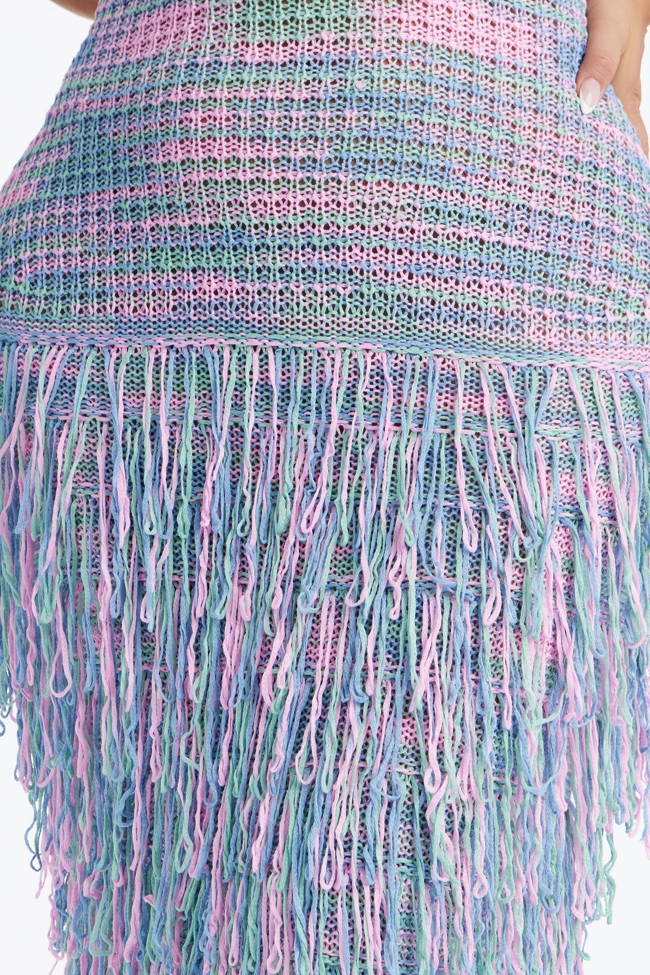 Catalina Marled Crochet Maxi Dress - Sage/combo