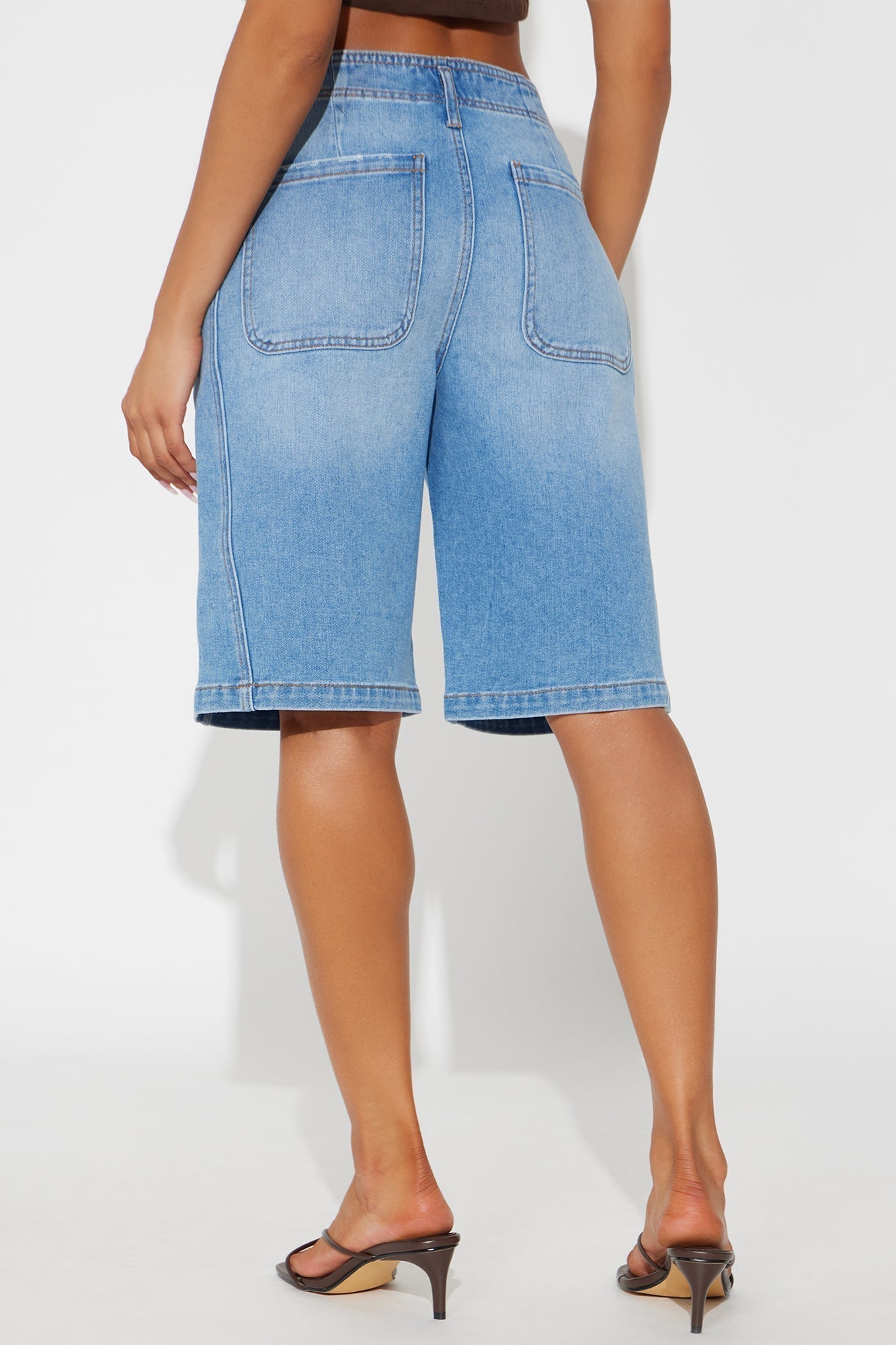 Lena Bermuda Denim Shorts - Light Wash