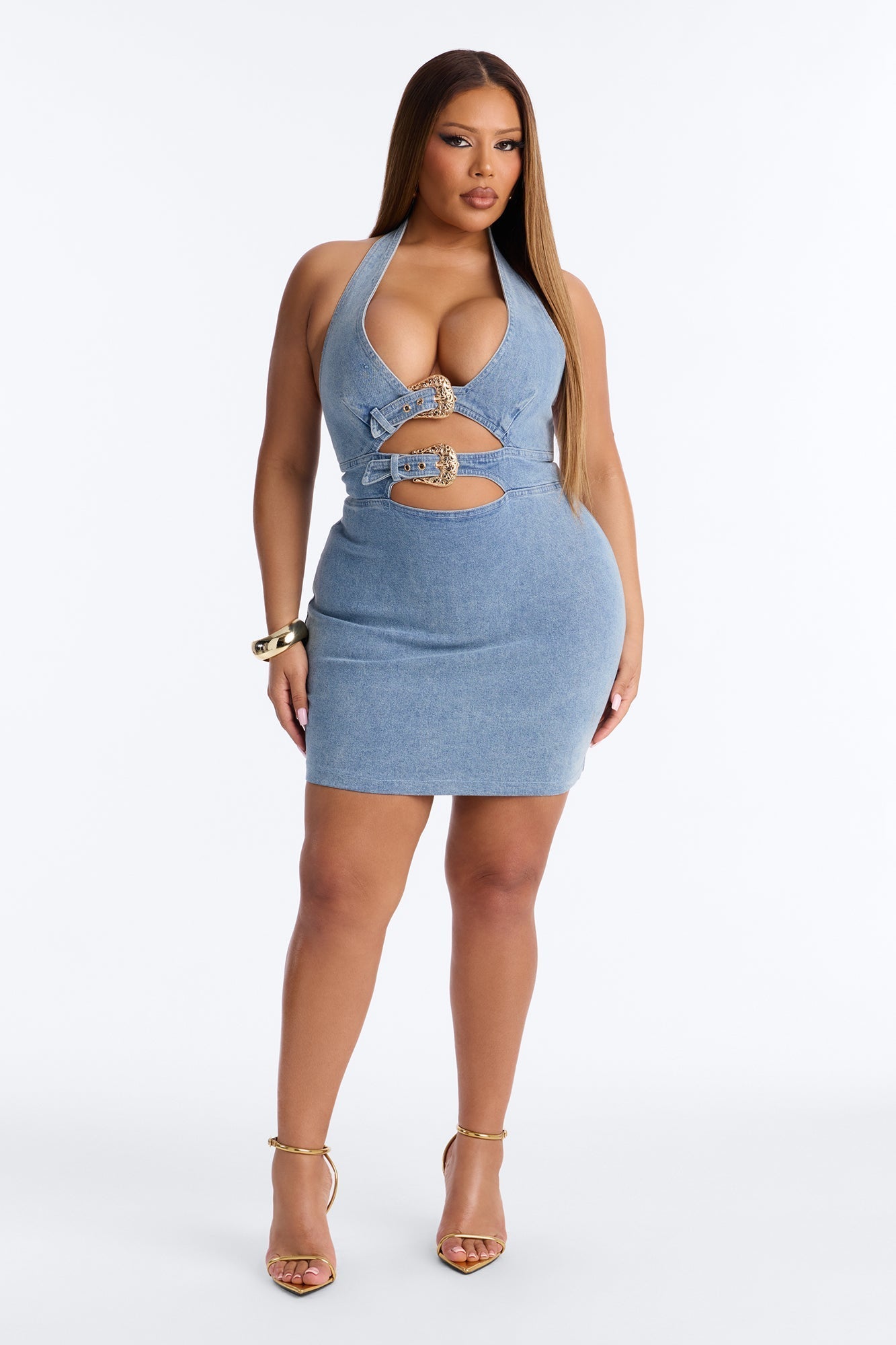 Talia Belted Denim Mini Dress - Denim