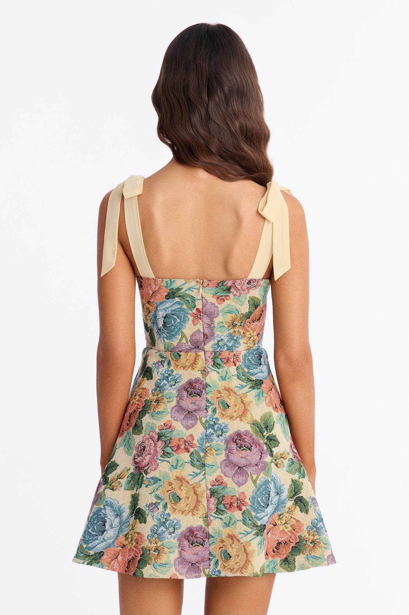 Willow Tie Shoulder Jacquard Mini Dress - Natural/Combo