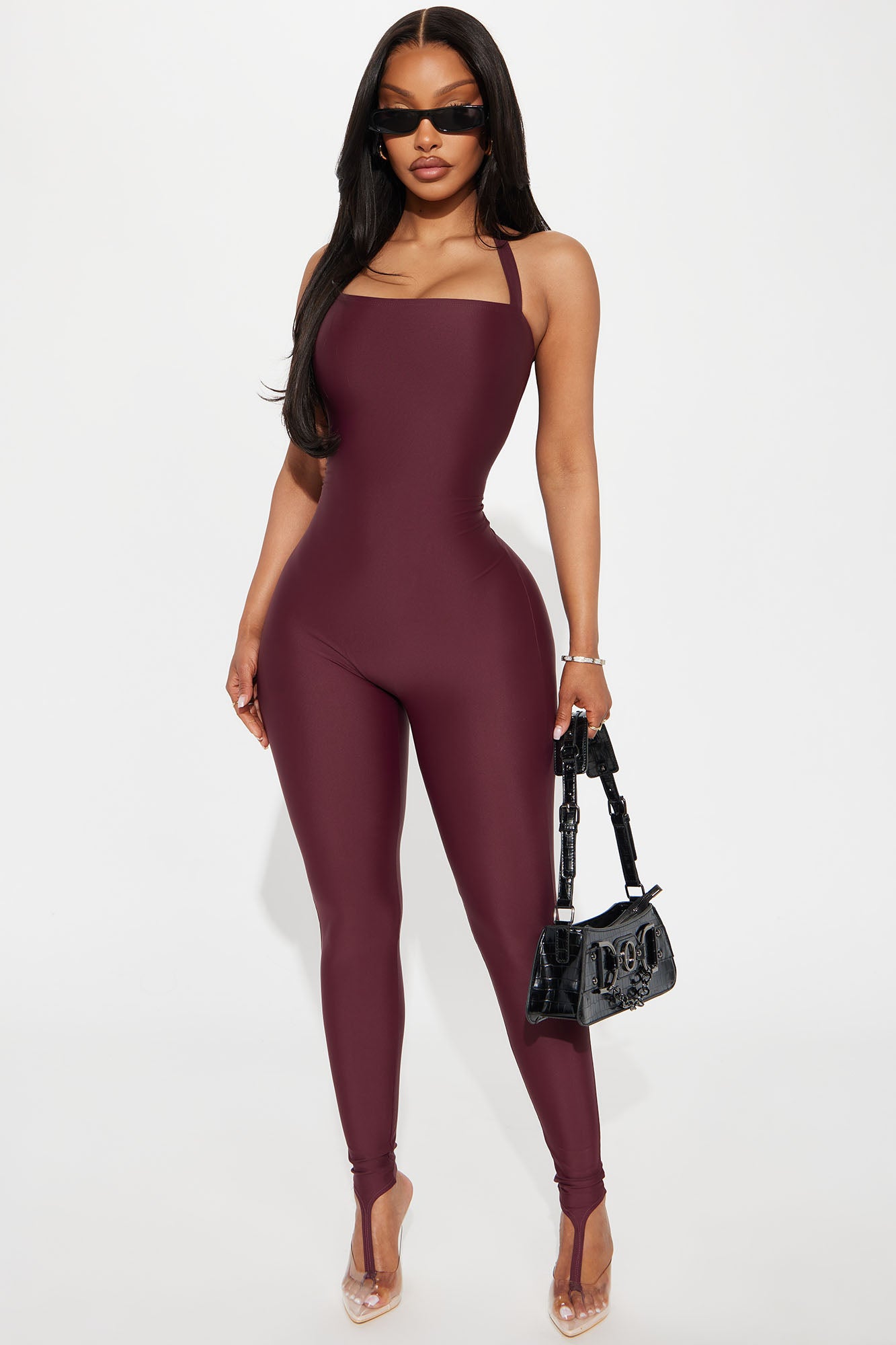 Lead The Way Halter Jumpsuit - Burgundy