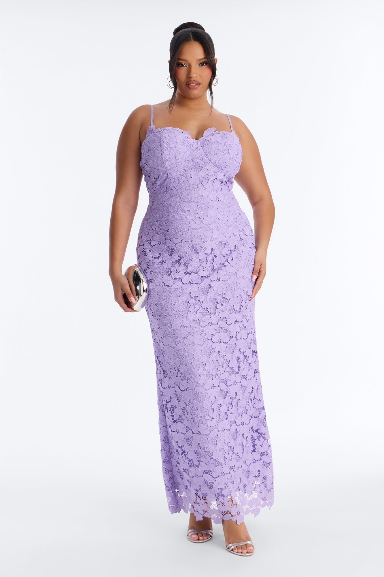 Leila Lace Maxi Dress - Lavender