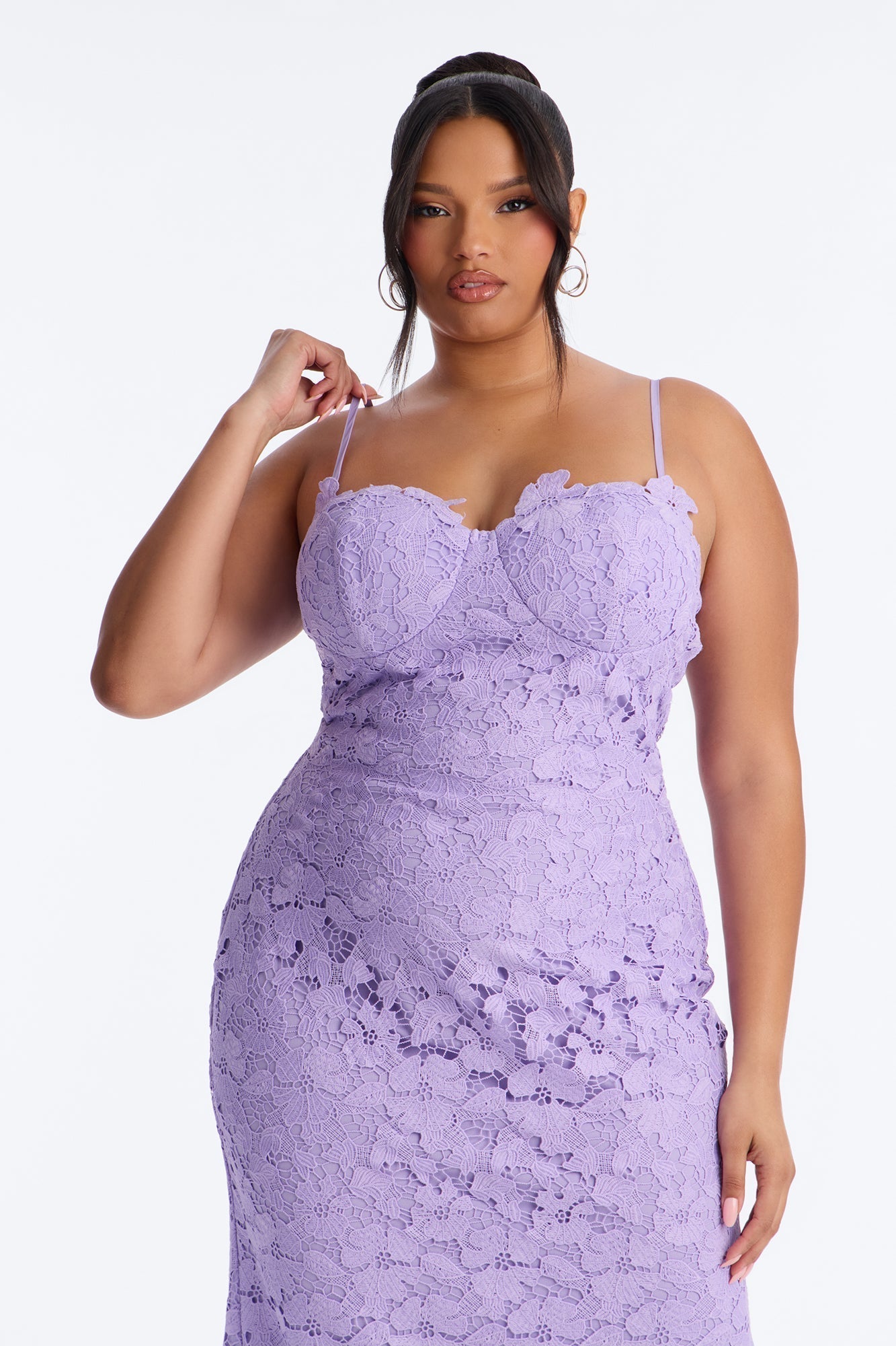 Leila Lace Maxi Dress - Lavender