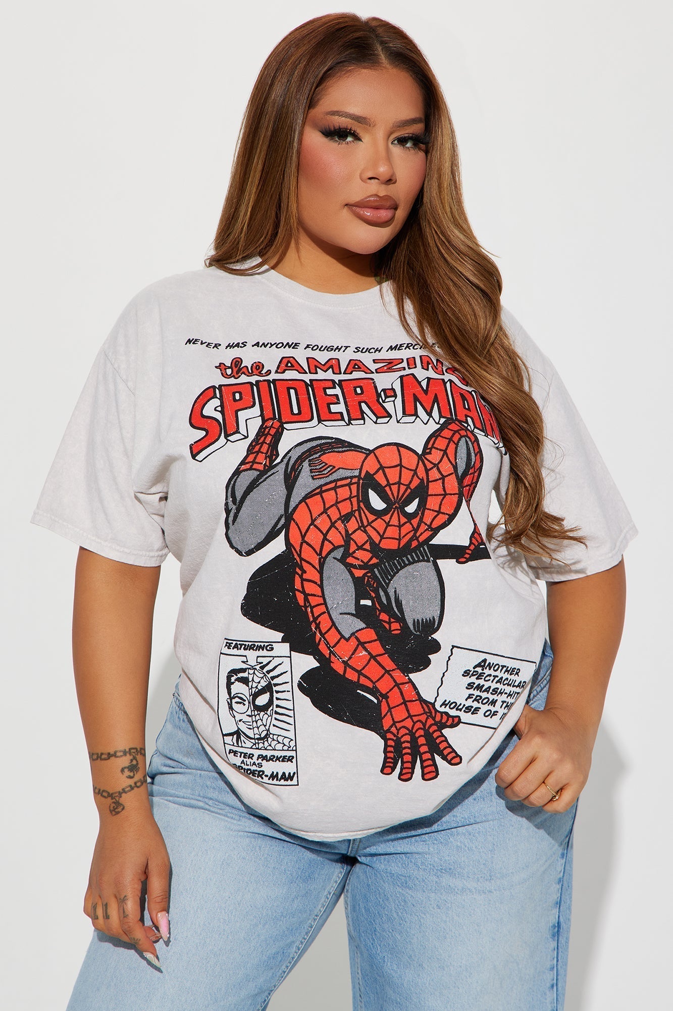 Vintage Amazing Spiderman Washed Tee - White/combo