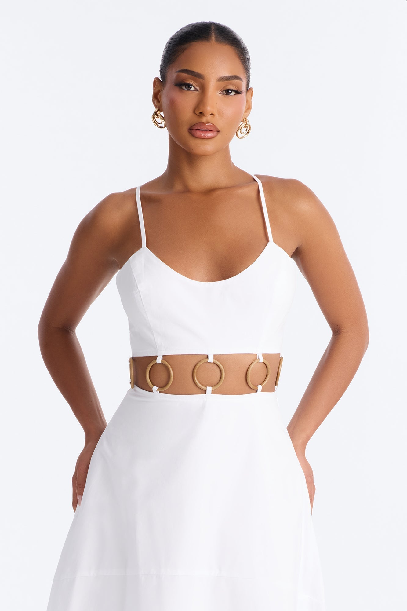 Paulina Poplin Maxi Dress - White