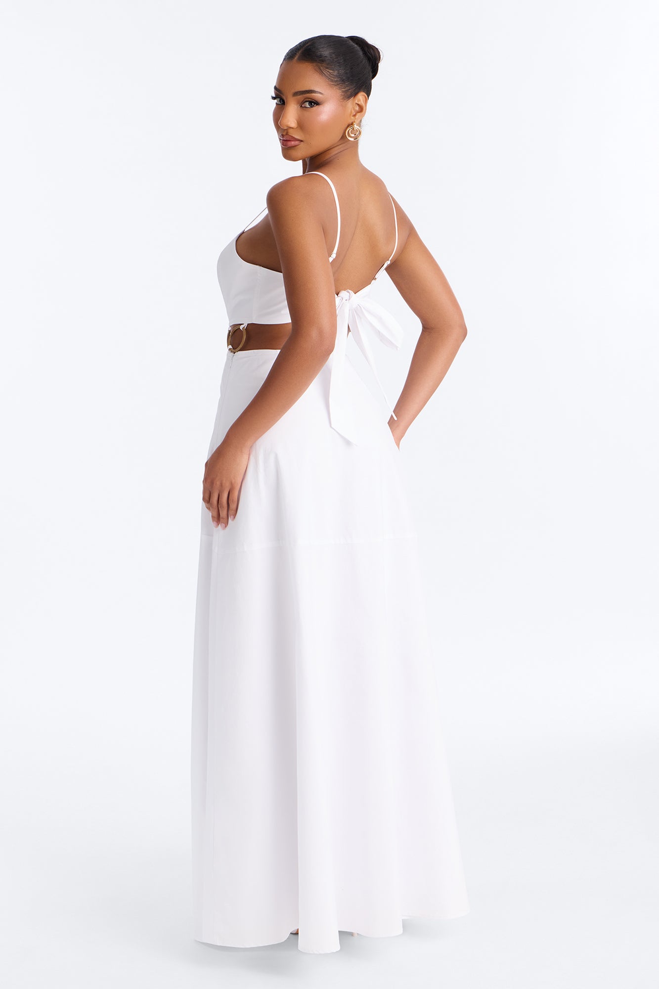 Paulina Poplin Maxi Dress - White