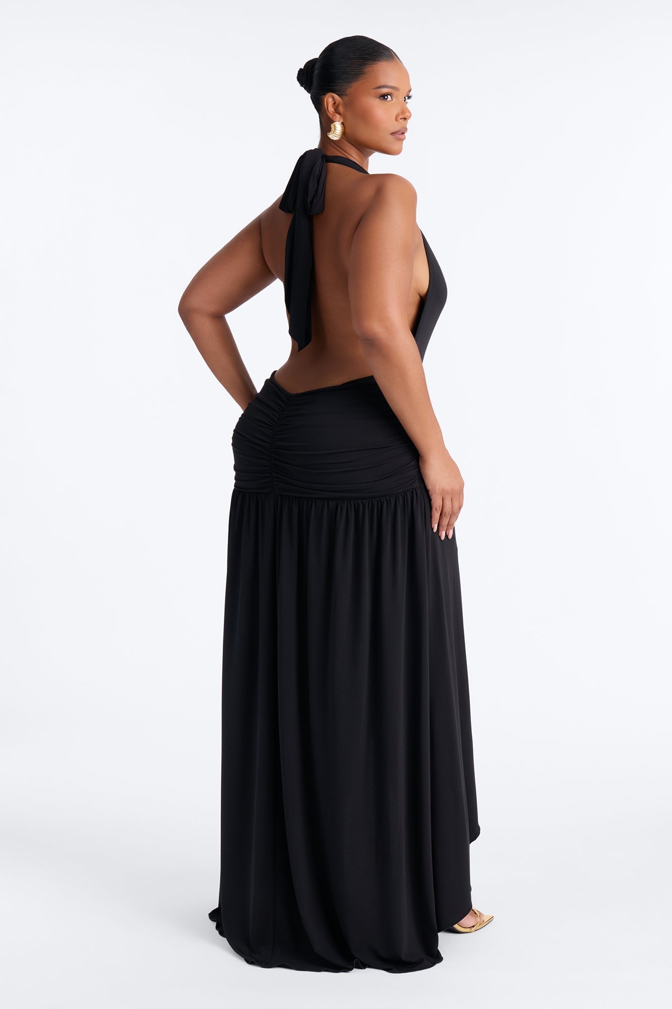 Astrid Asymmetrical Maxi Dress - Black