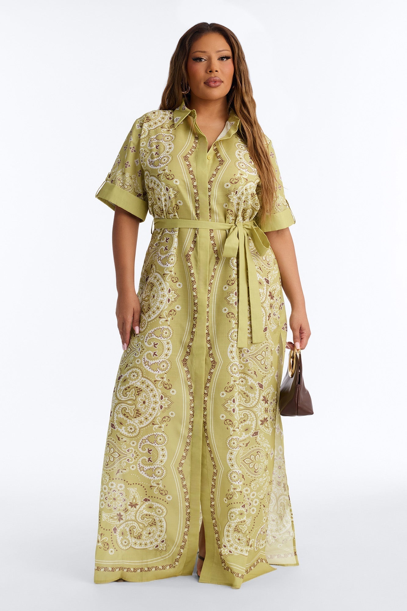 Coastal Mindset Paisley Maxi Dress - Green/combo