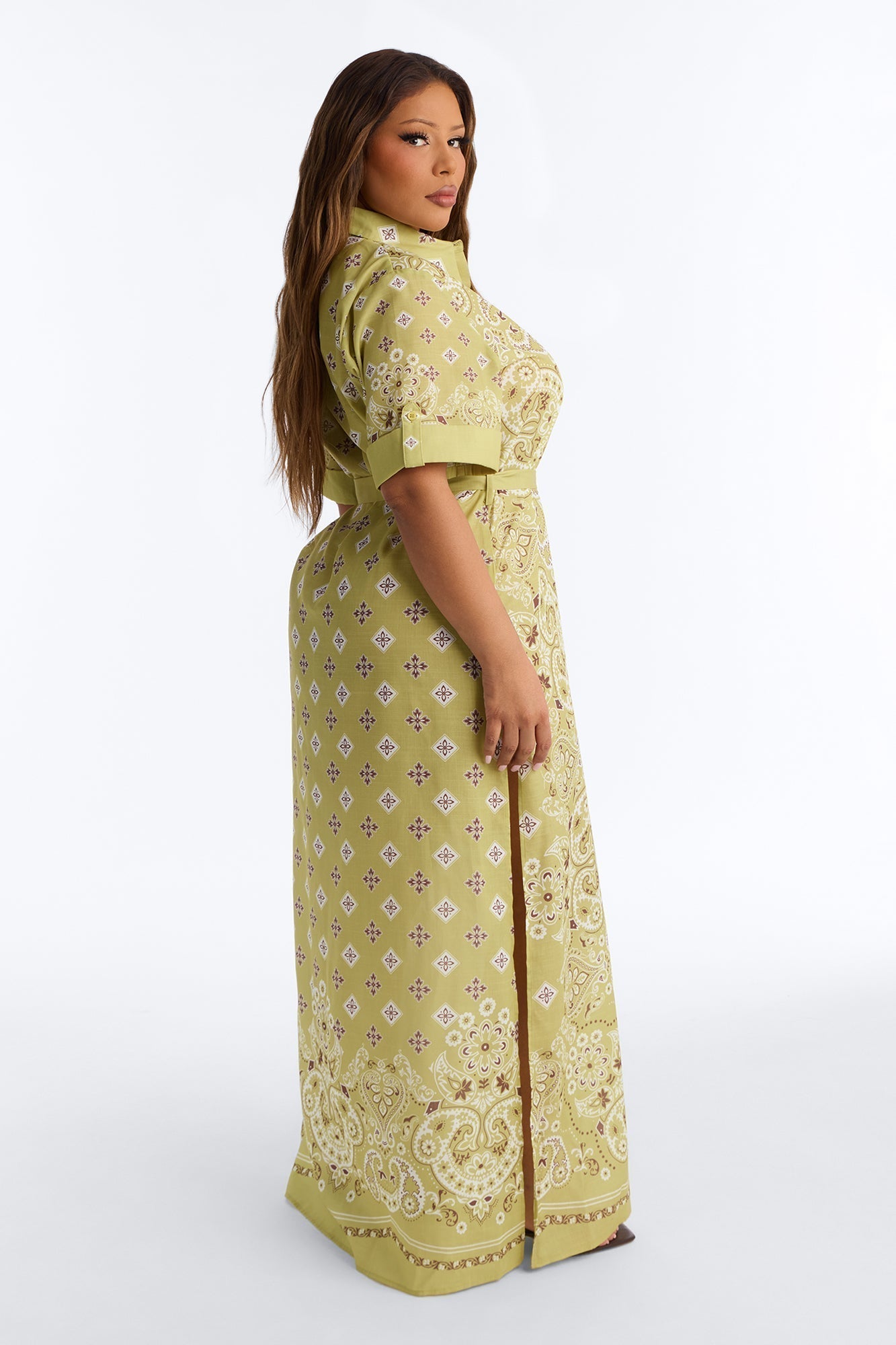 Coastal Mindset Paisley Maxi Dress - Green/combo