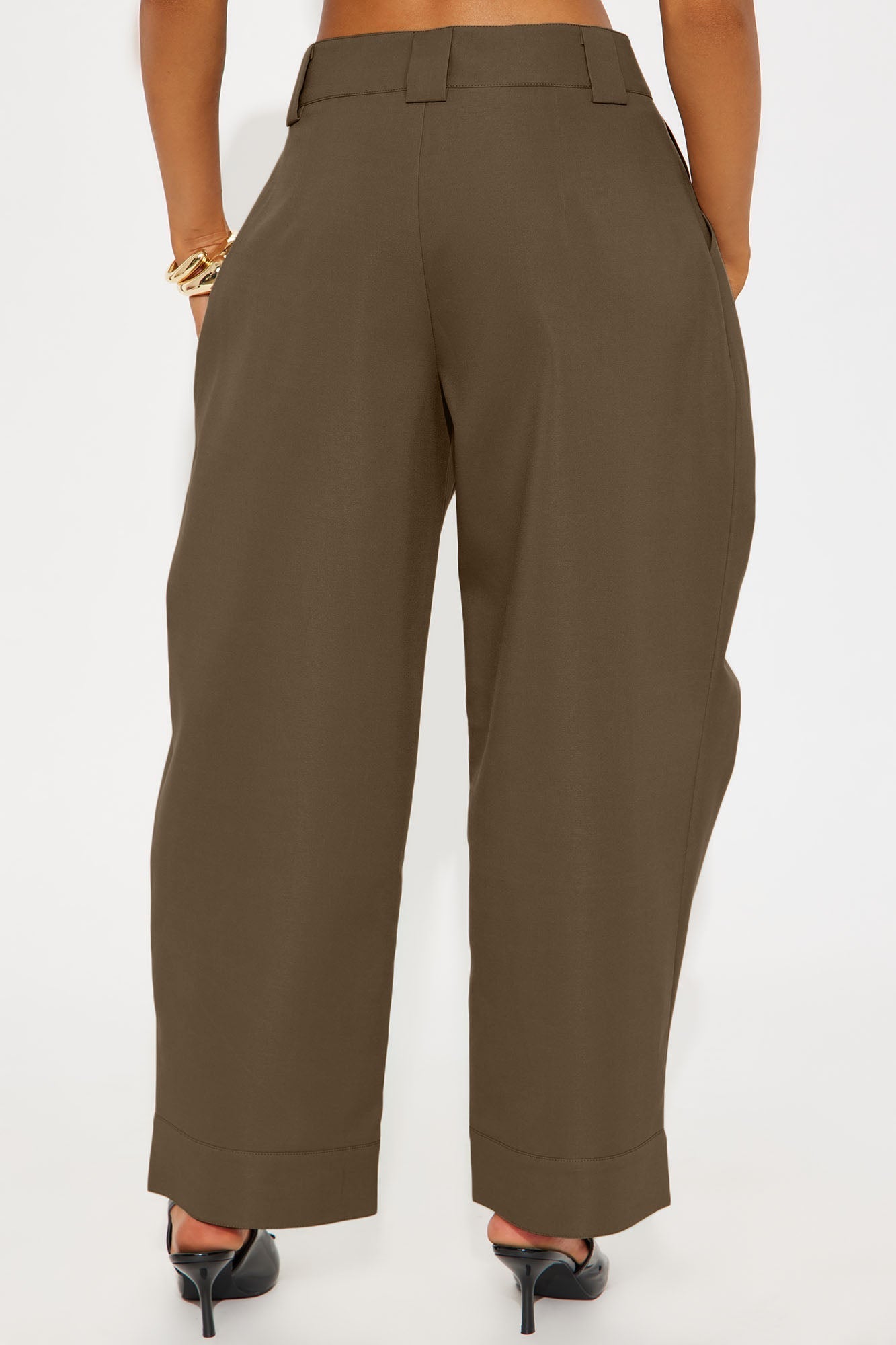 Kayla Barrel Leg Pant - Khaki