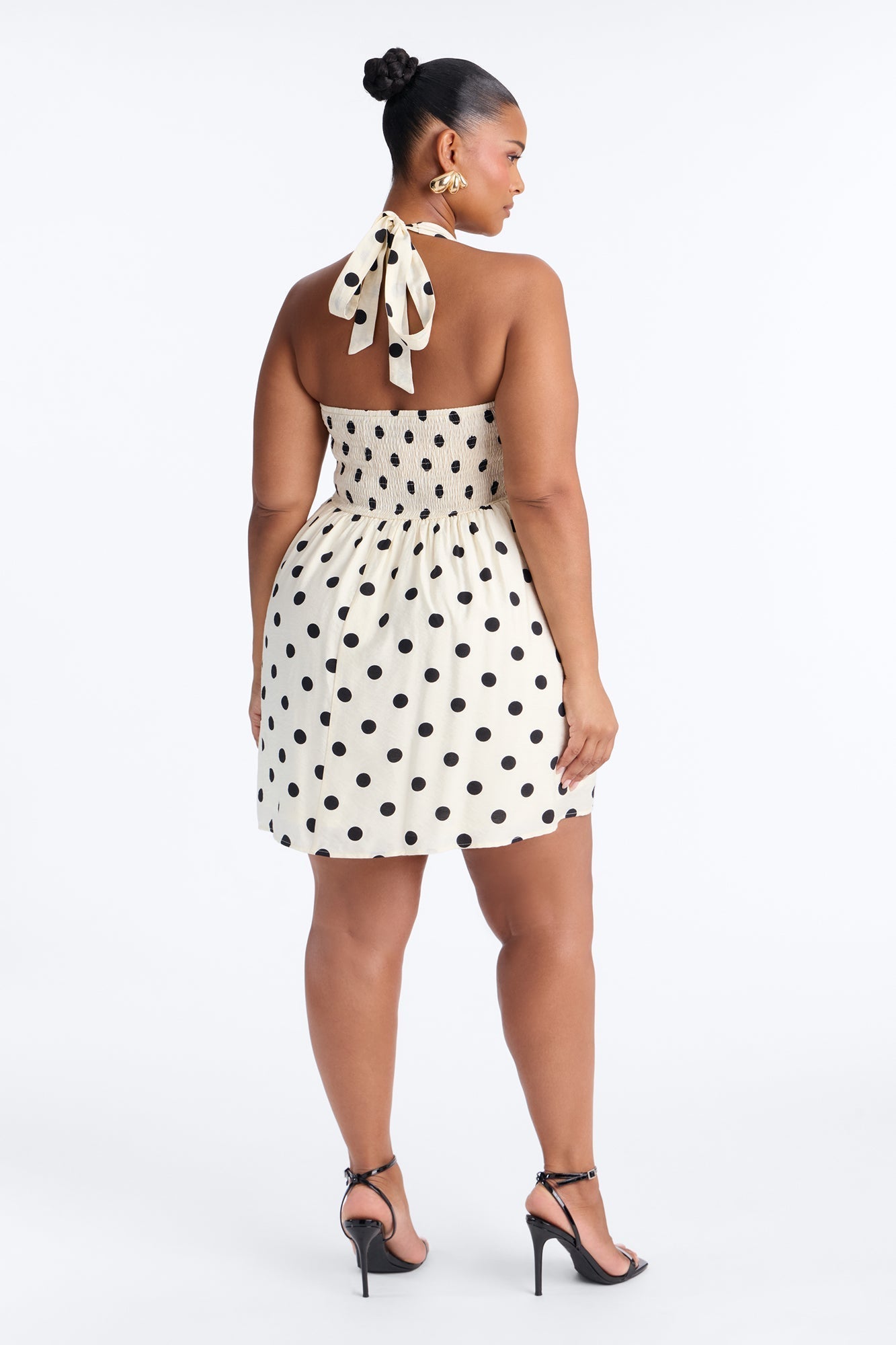 Clara Polka Dot Mini Dress - Cream/combo