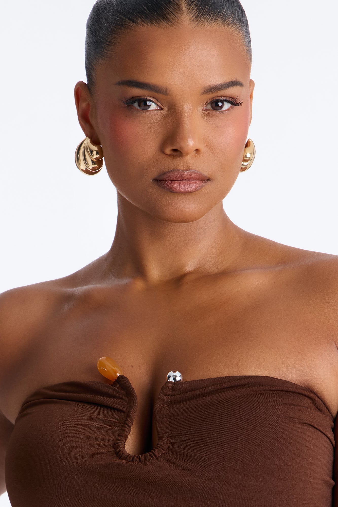 Mimi Strapless Micro Mini Dress - Chocolate