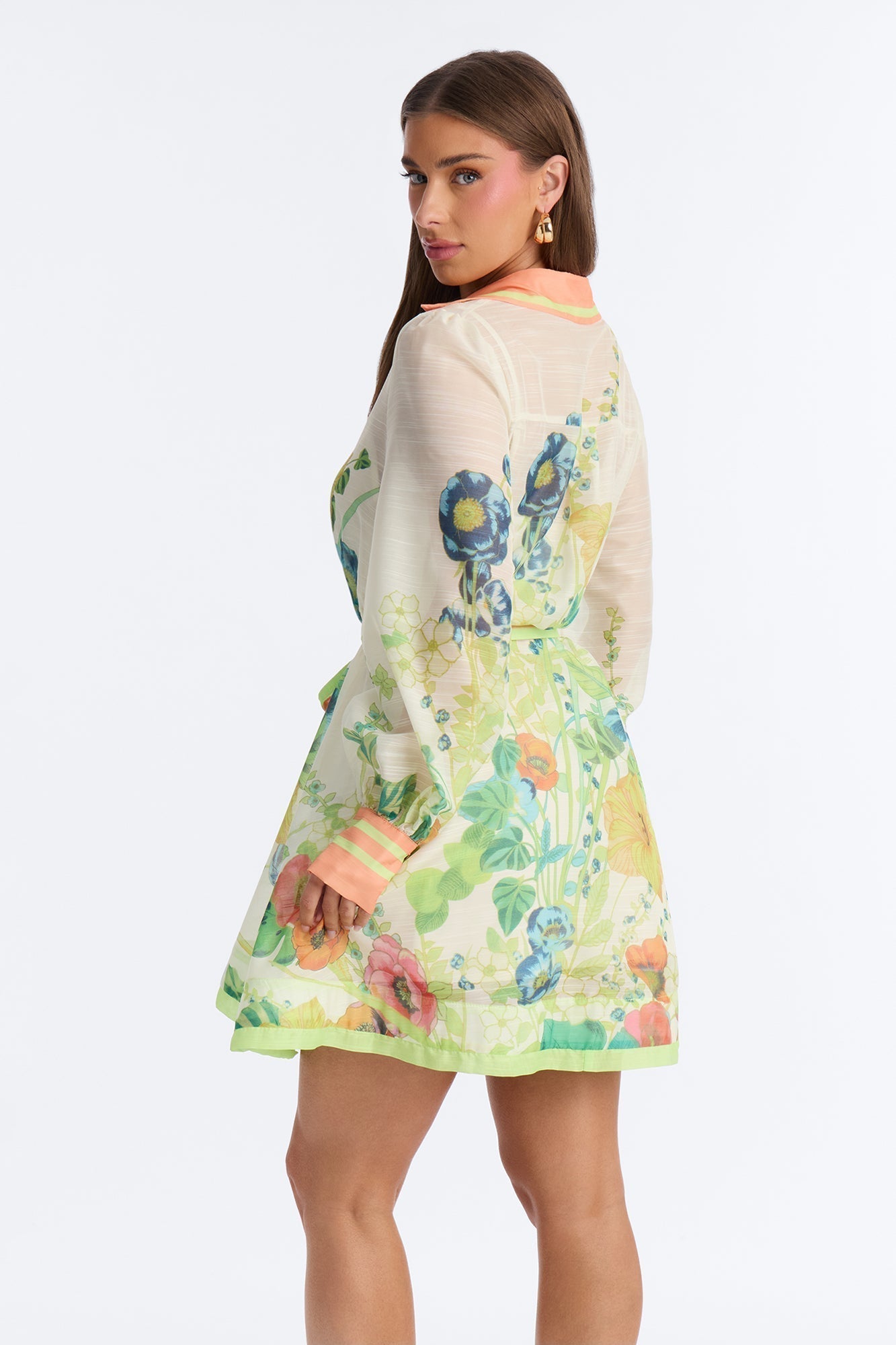 Old School Sweetie Floral Mini Dress - Green/combo