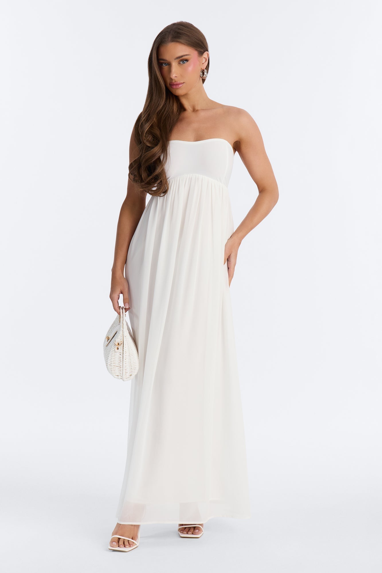 She's Effortless Chiffon Maxi Dress - Ivory