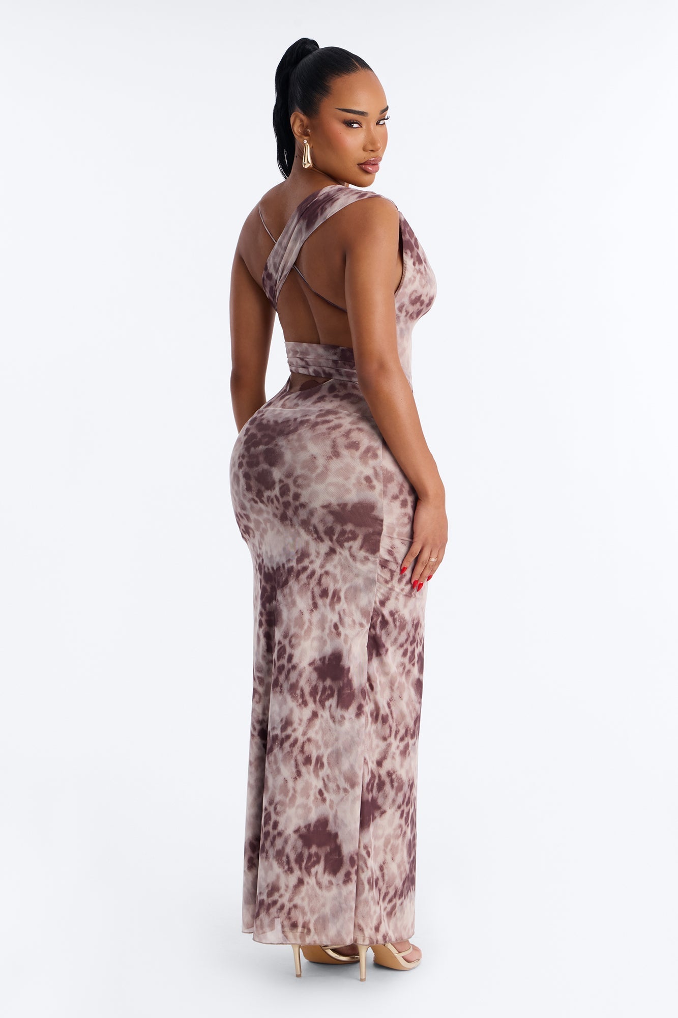 Wild Side Leopard Mesh Maxi Dress - Leopard