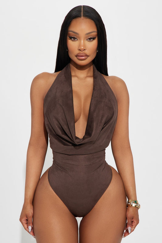 Cowgirl Era Suede Bodysuit - Chocolate
