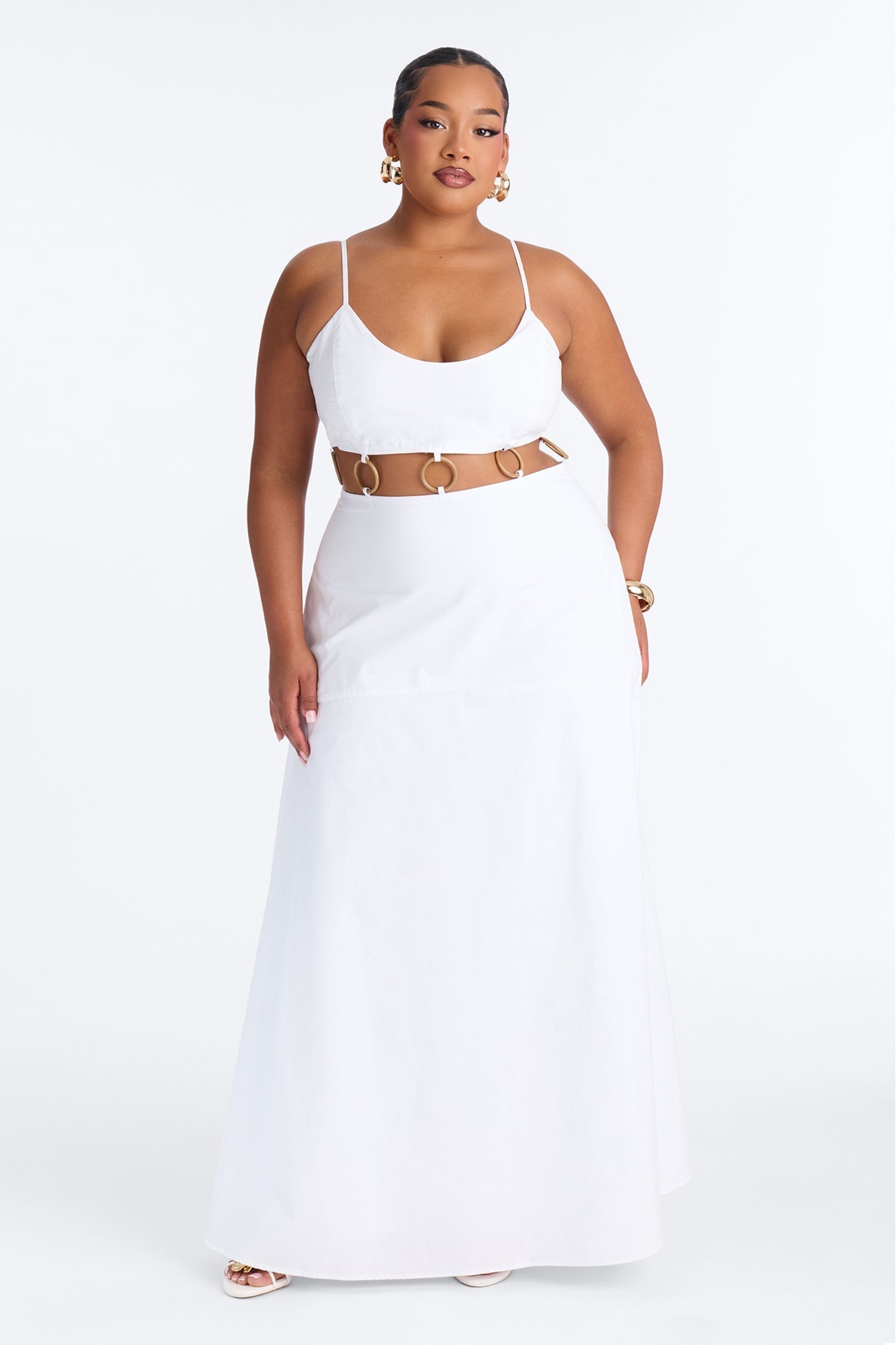 Paulina Poplin Maxi Dress - White