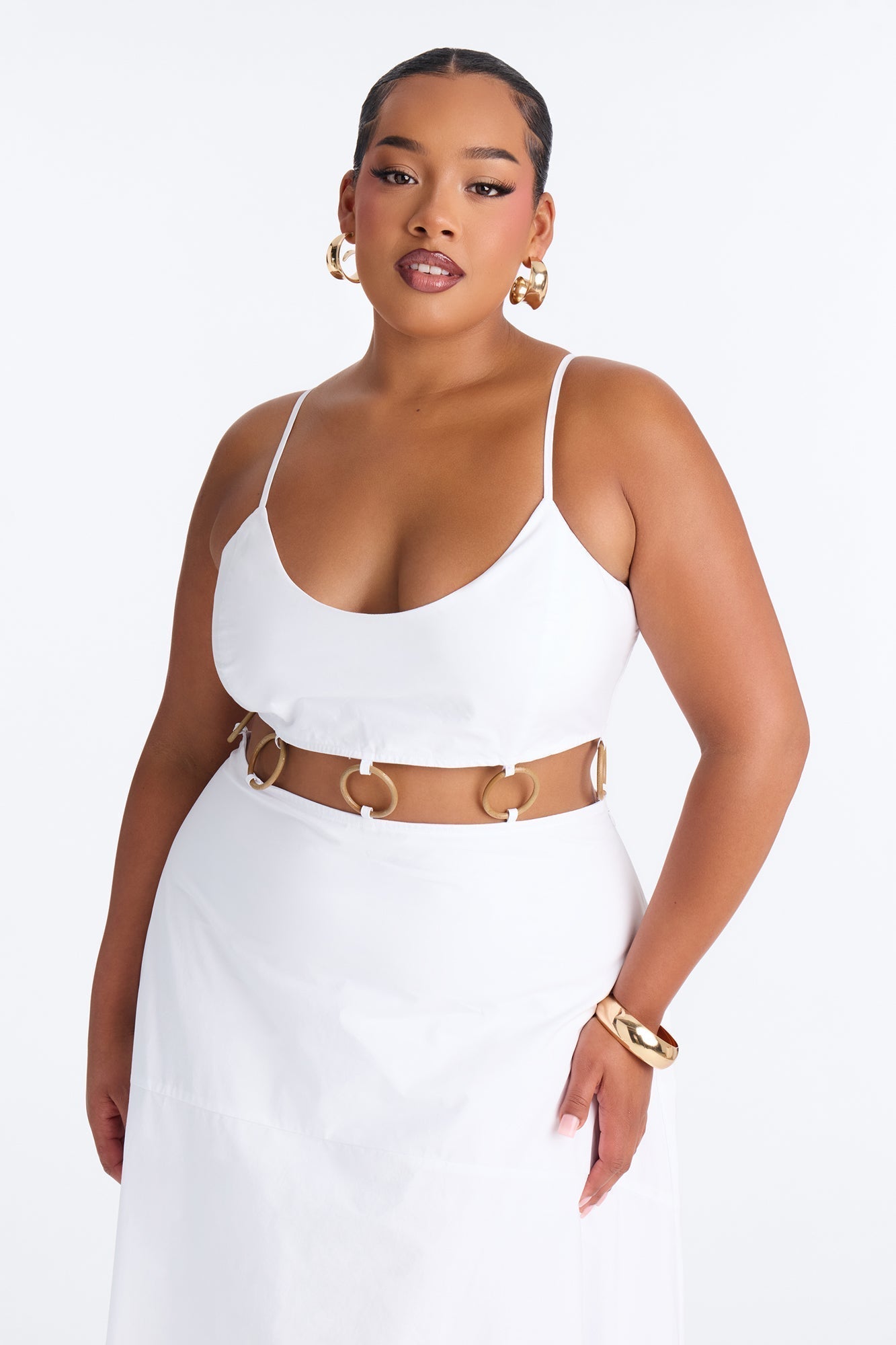Paulina Poplin Maxi Dress - White