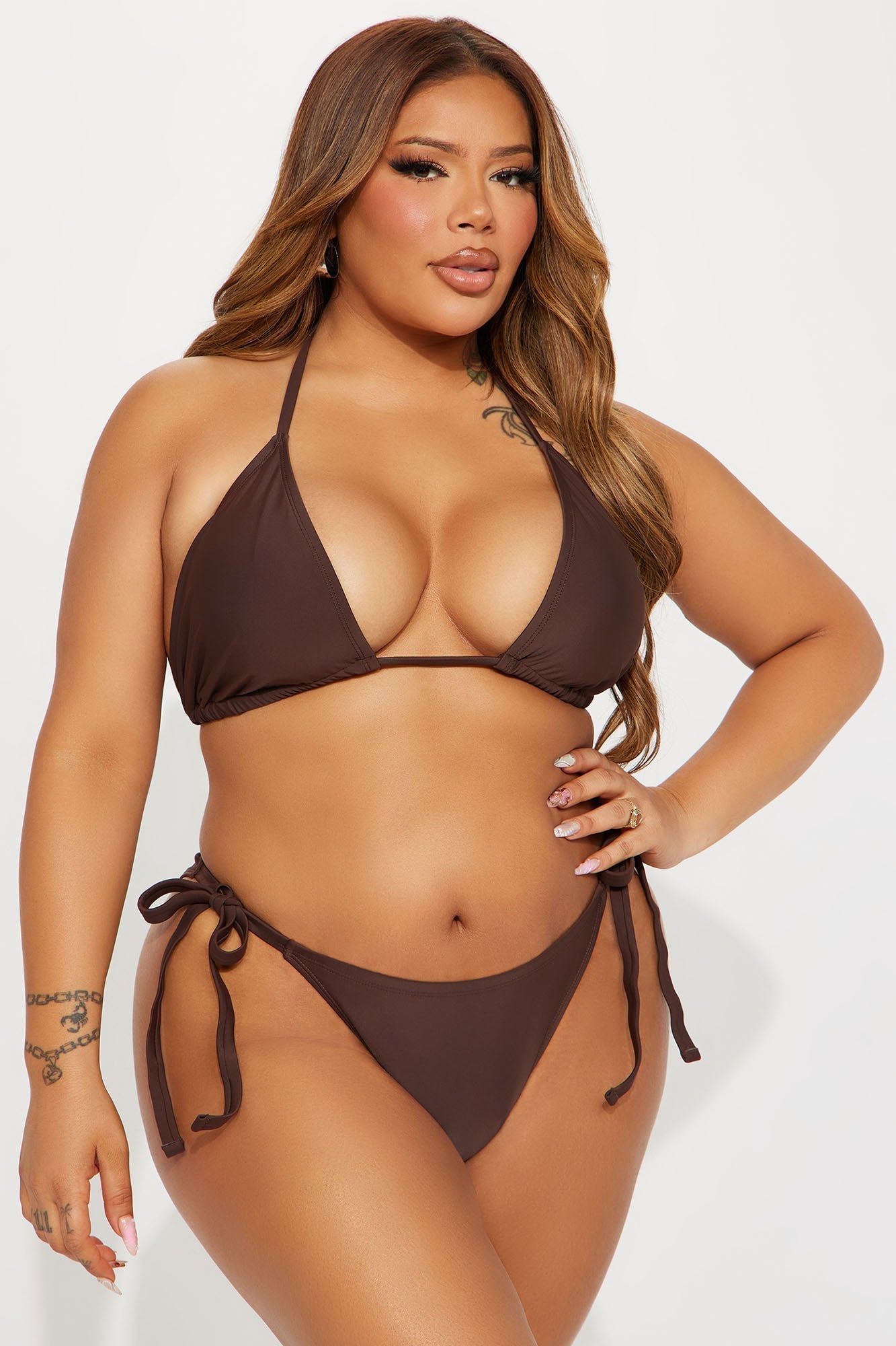 Maui Mix And Match Side Tie Bikini Bottom - Chocolate