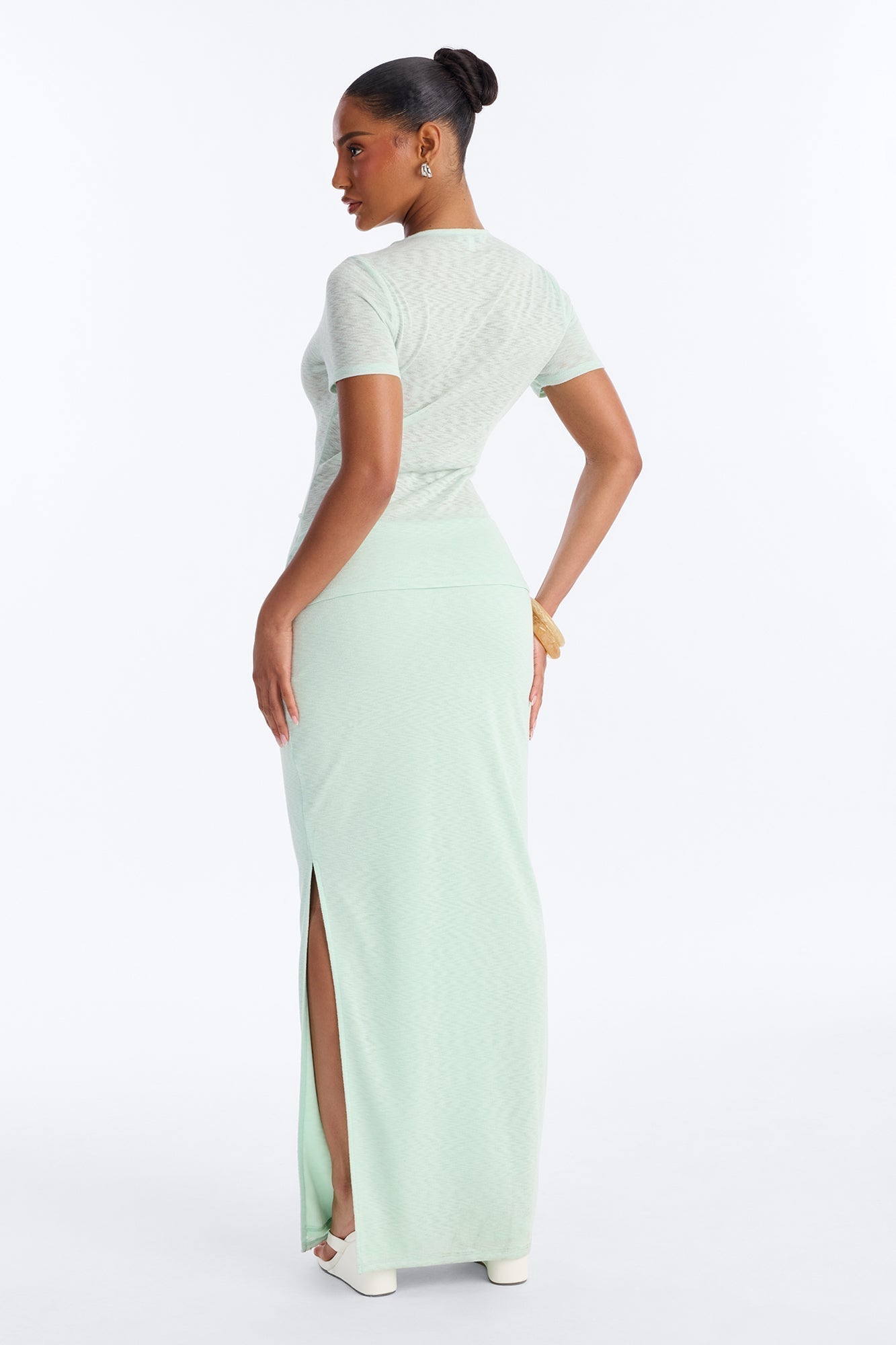 Sara Button Up Maxi Dress - Sage