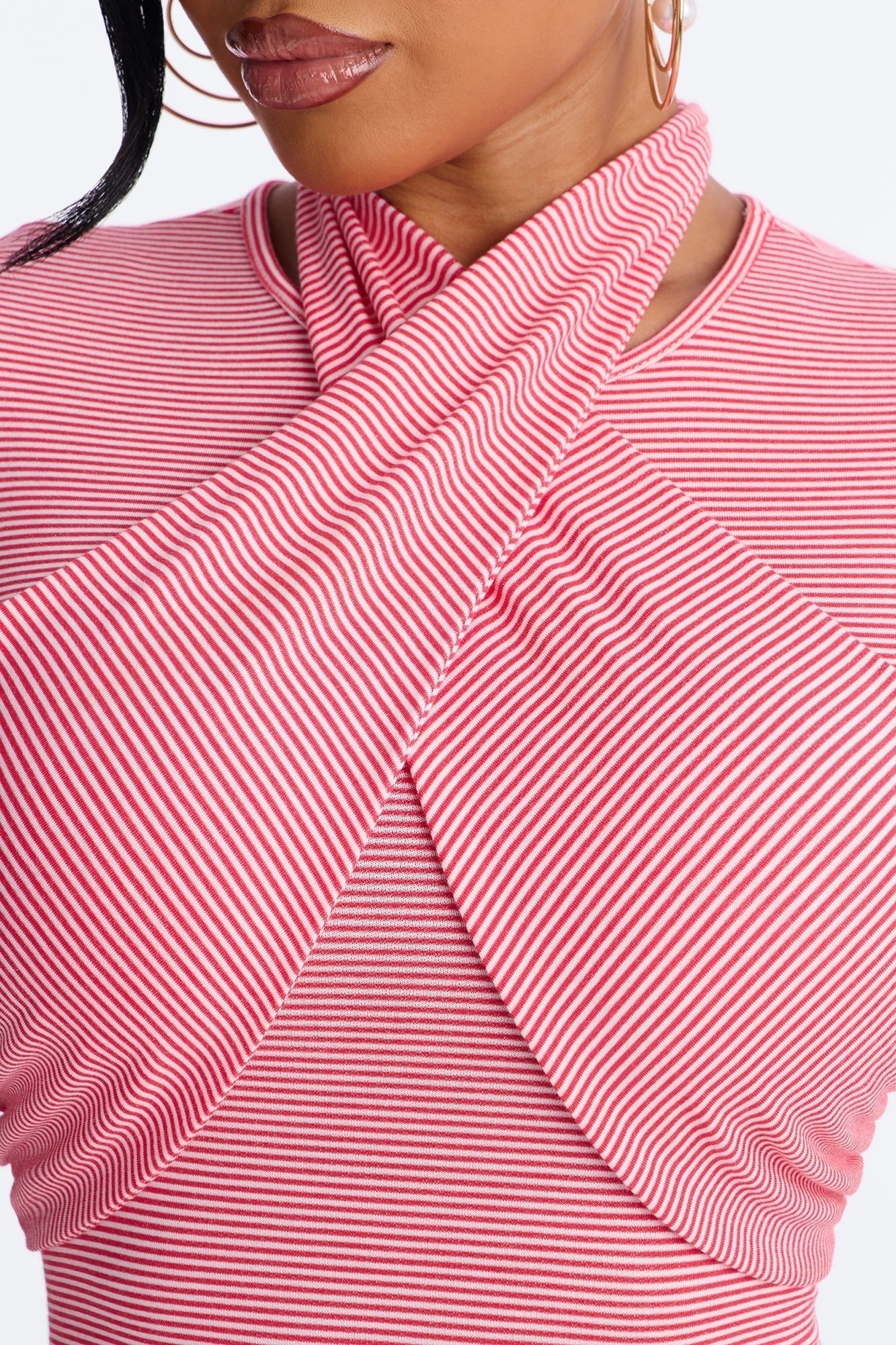 Jayla Striped T Shirt Mini Dress - Red/combo