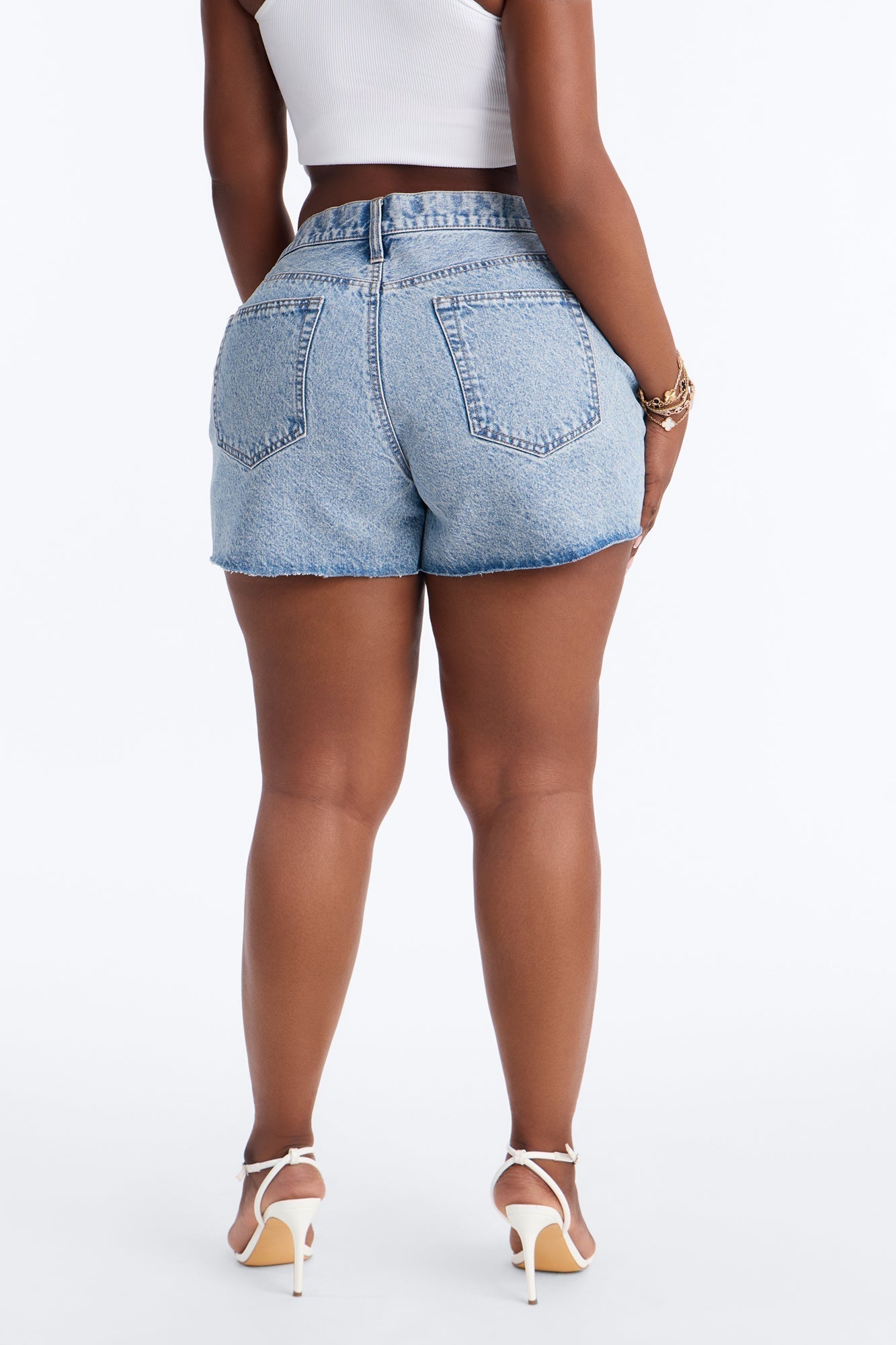 Gone Away Vacation Denim Shorts - Medium Wash