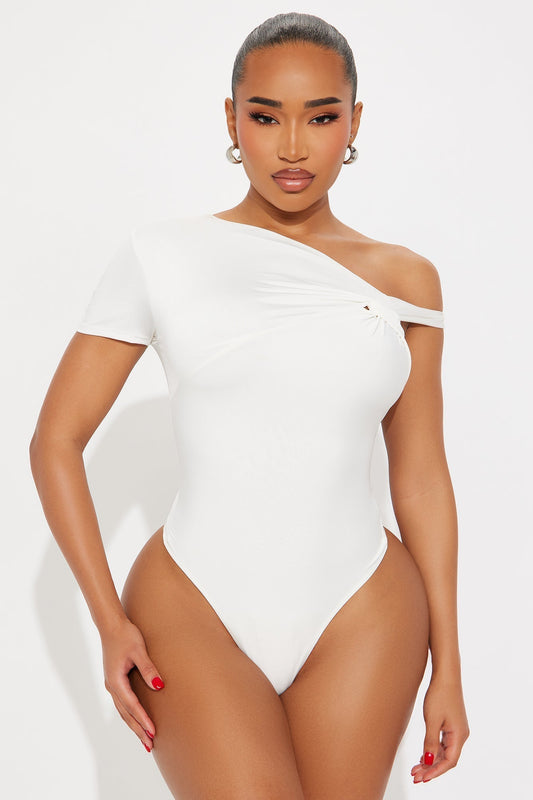 Twist It Up Cut Out Bodysuit - Ivory