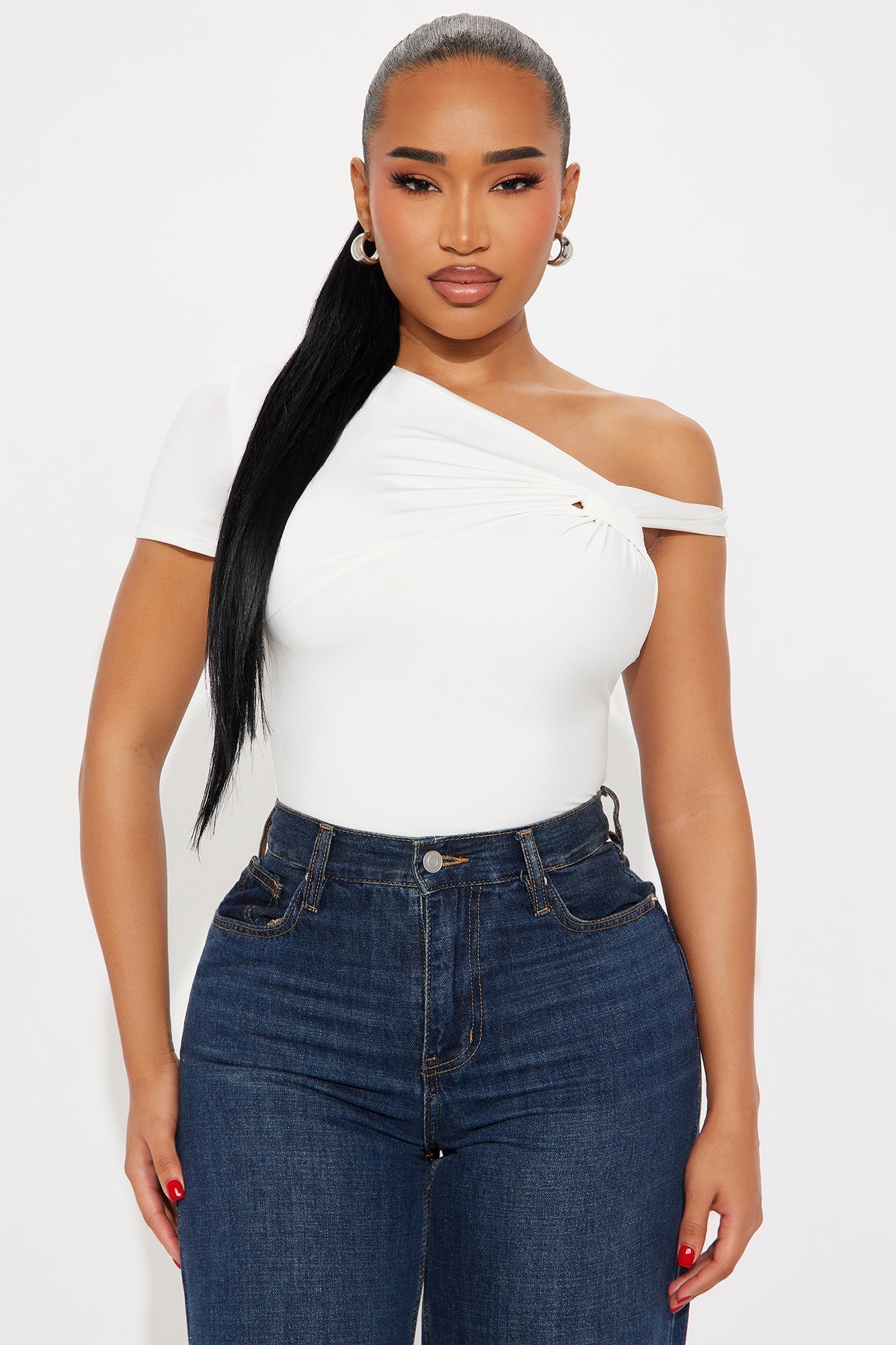 Twist It Up Cut Out Bodysuit - Ivory