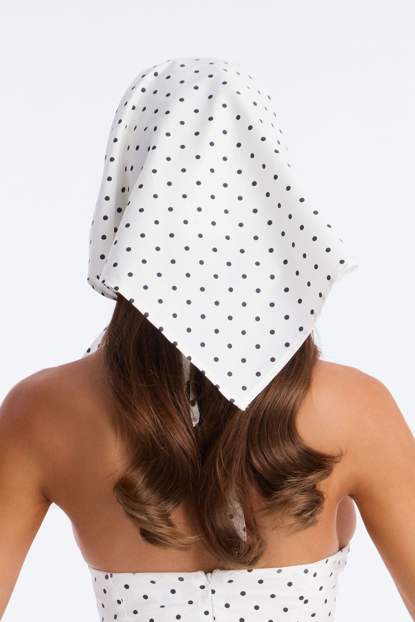 Mara Corset Polka Dot Midi Dress - White/Black